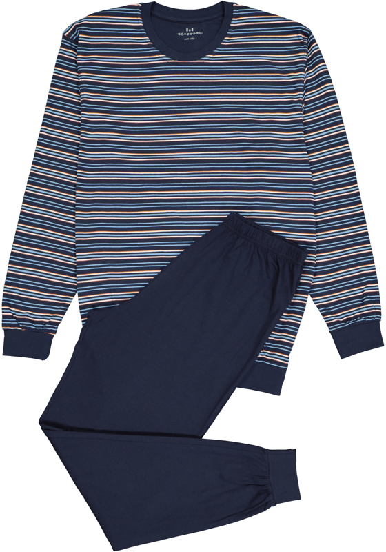 Gotzburg heren pyjama, blauw gestreept Gotzburg heren pyjama, blauw gestreept