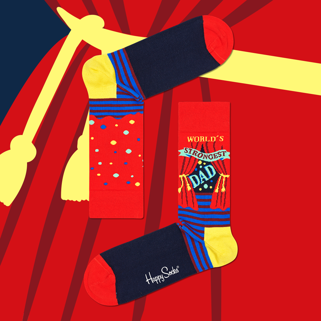 Happy Socks World´s Strongest Dad Sock, unisex sokken