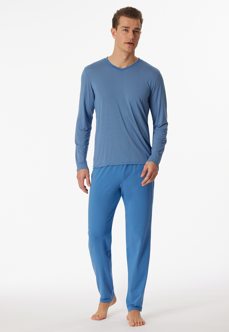 uncover by Schiesser SCHLAFANZUG LANG MIT BÜNDCHEN RUNDHALS - Pyjama