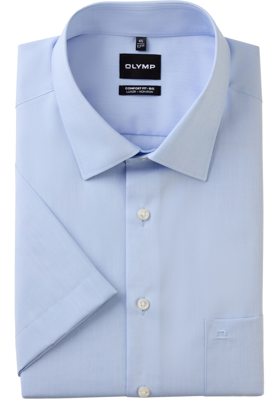 OLYMP Luxor comfort fit Big overhemd, korte mouw, chambray, lichtblauw OLYMP Luxor comfort fit Big overhemd, korte mouw, chambray, lichtblauw