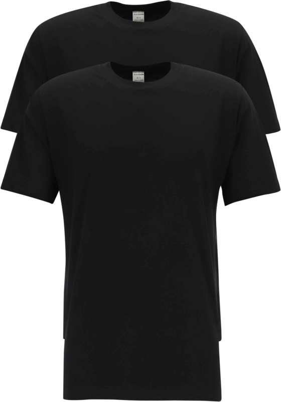 SCHIESSER American T-shirt (2-pack), heren shirt korte mouw jersey ronde hals zwart SCHIESSER American T-shirt (2-pack), heren shirt korte mouw jersey ronde hals zwart