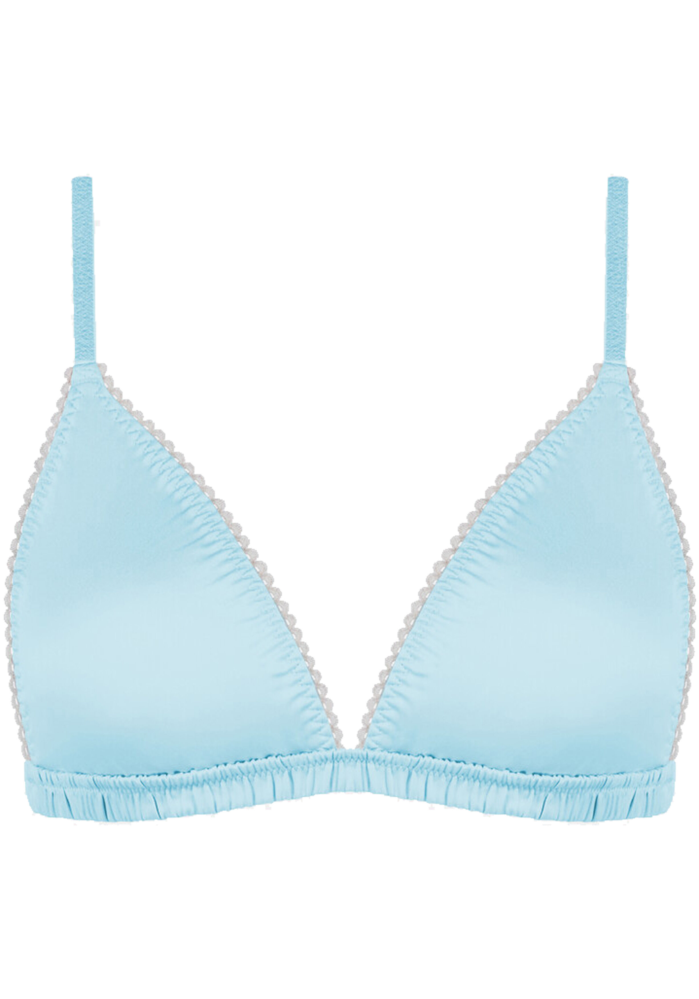 Mey dames triangle bra Poetry Glossy, beugelloze bh, lichtblauw