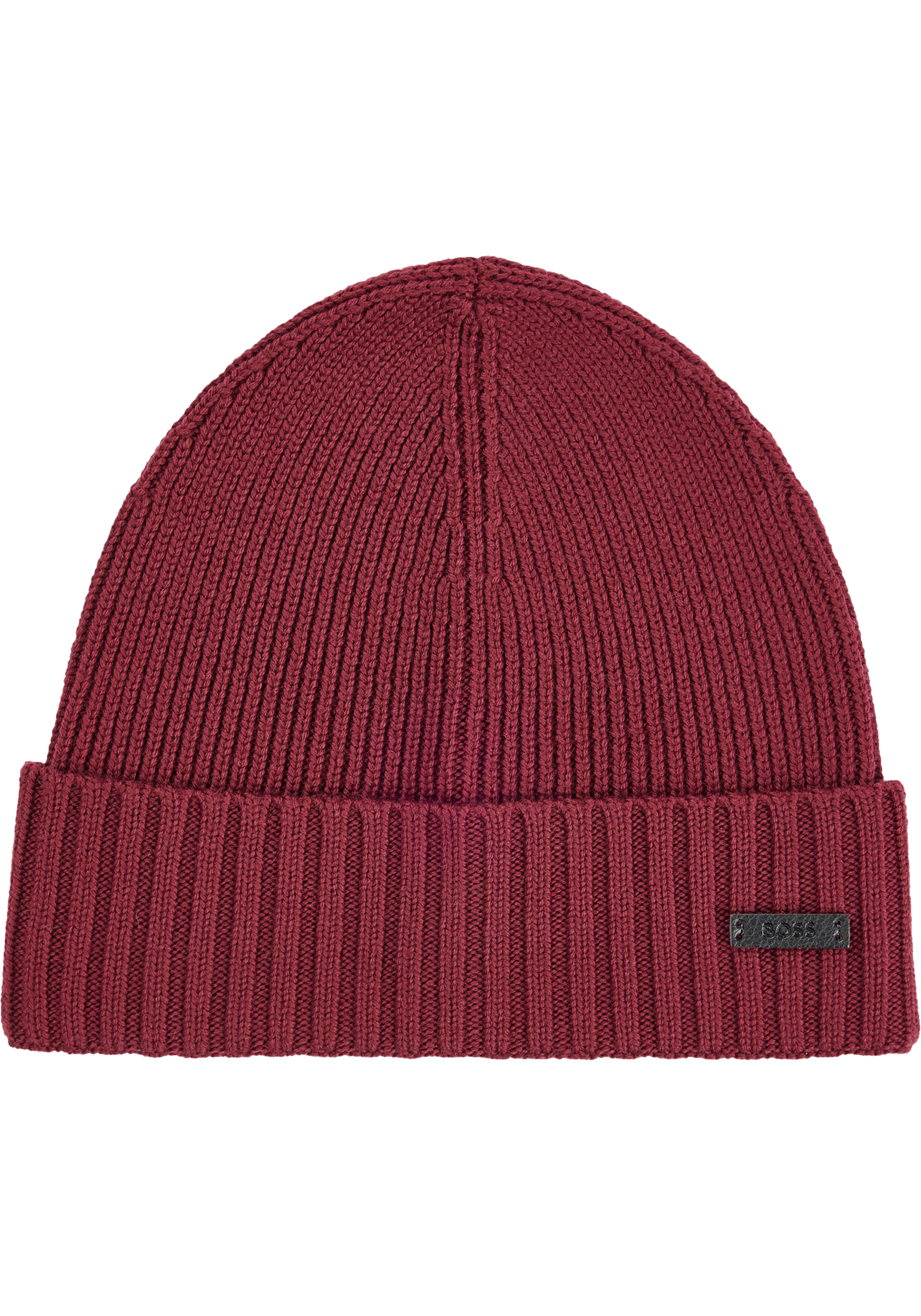 HUGO BOSS muts wol, heren muts met omslag, rood