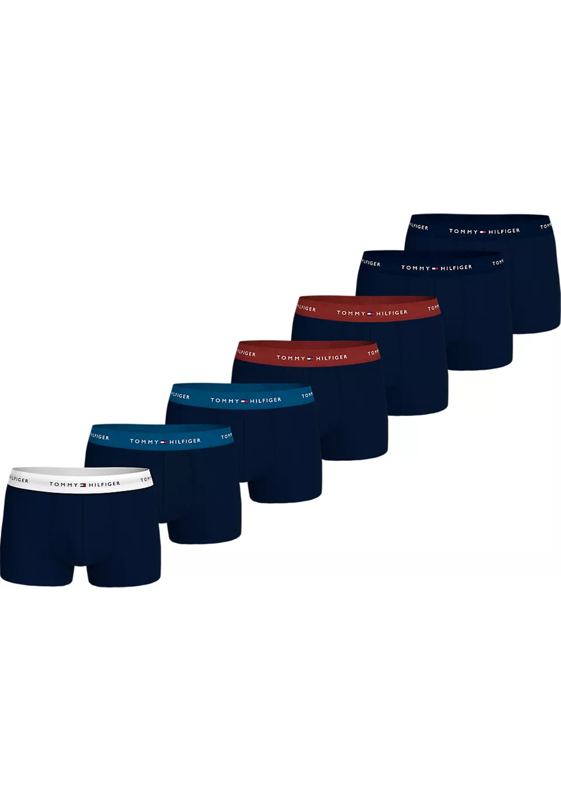 1-8720637185384-UM0UM033850W4-tommy_hilfiger-ondergoed_HR Tommy Hilfiger trunk (7-pack), heren boxers normale lengte, blauw met gekleurde tailleband