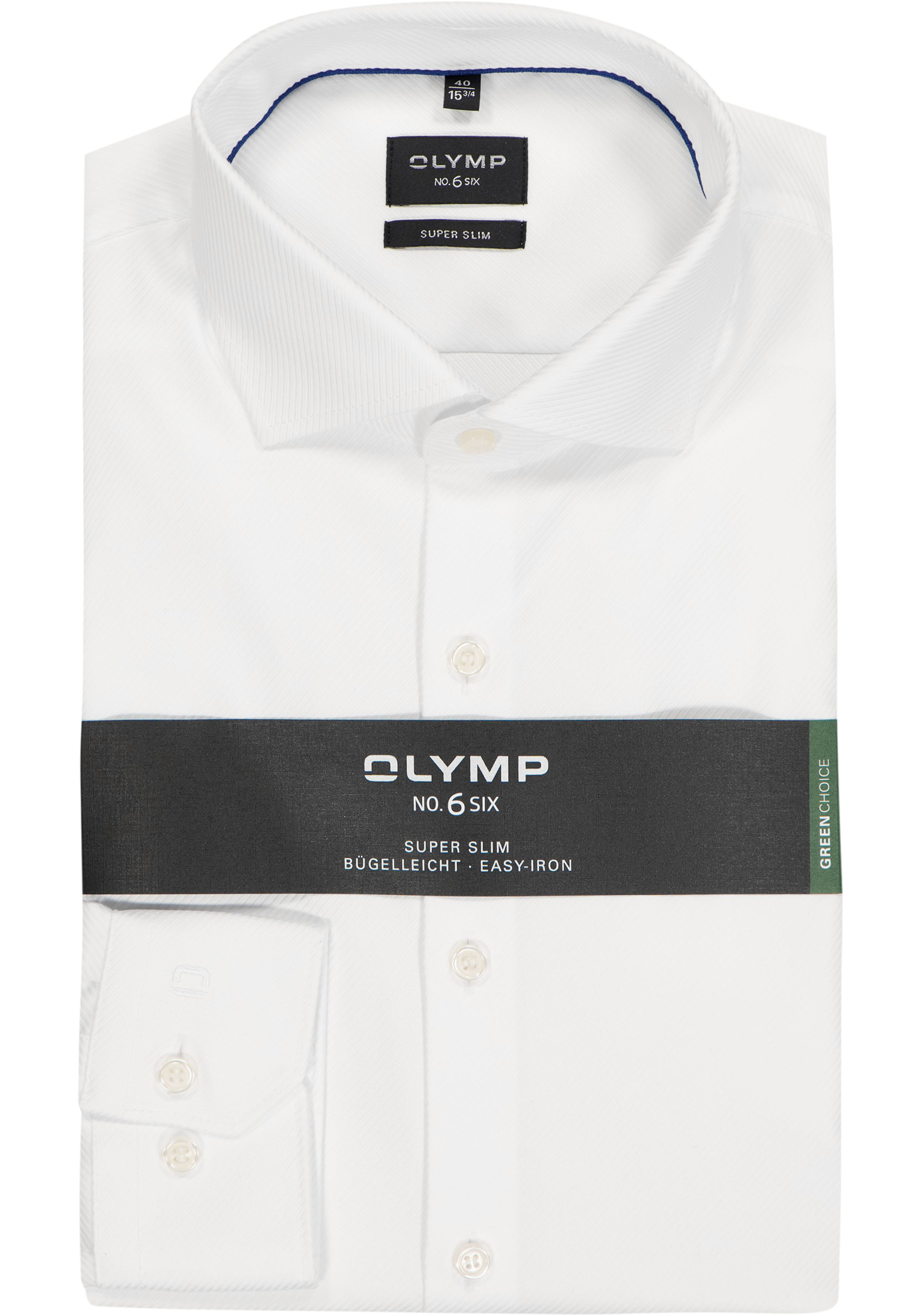OLYMP No. Six super slim fit overhemd, wit diamant twill