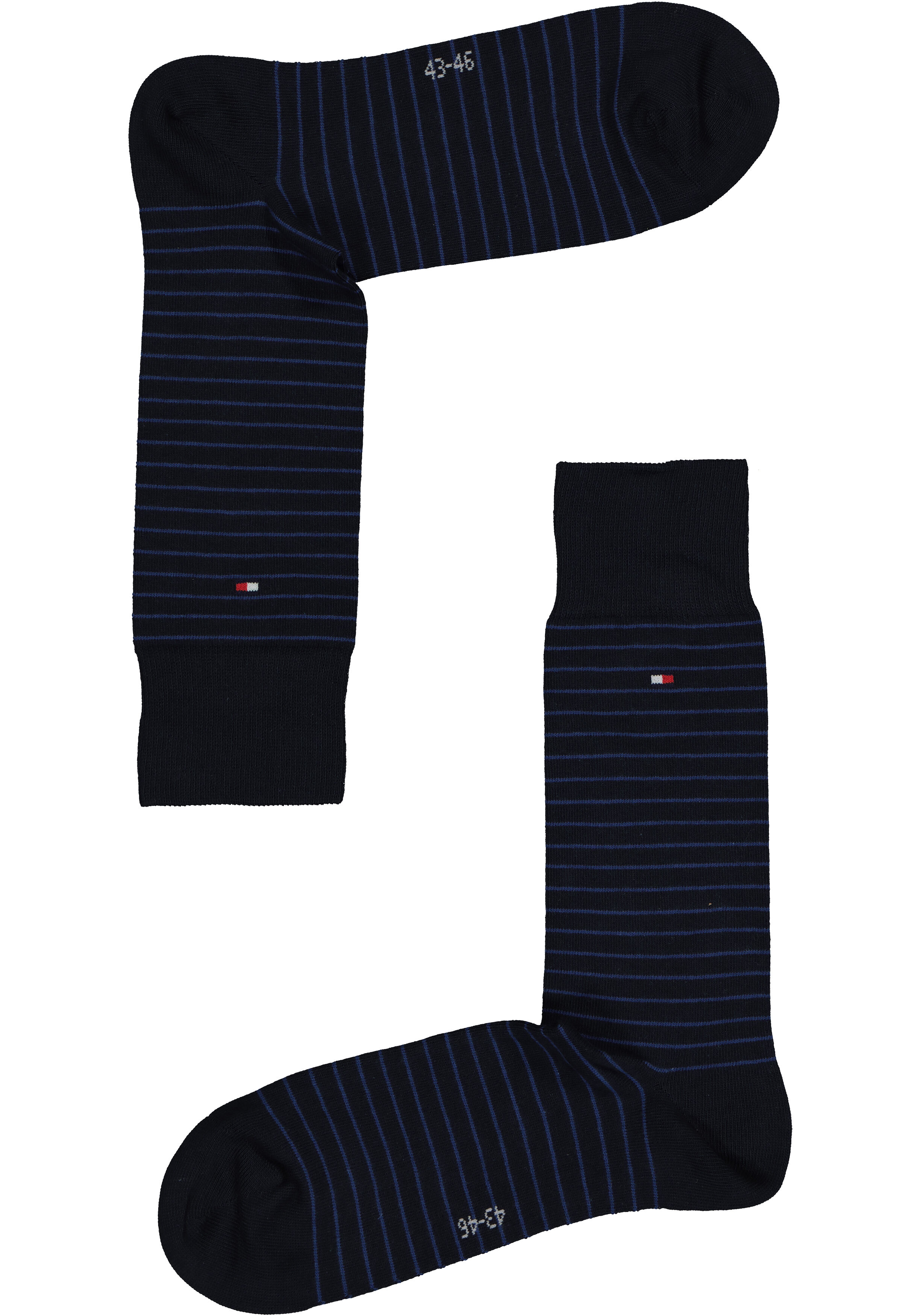 Tommy Hilfiger Small Stripe Sock (2-pack), heren sokken, blauw gestreept