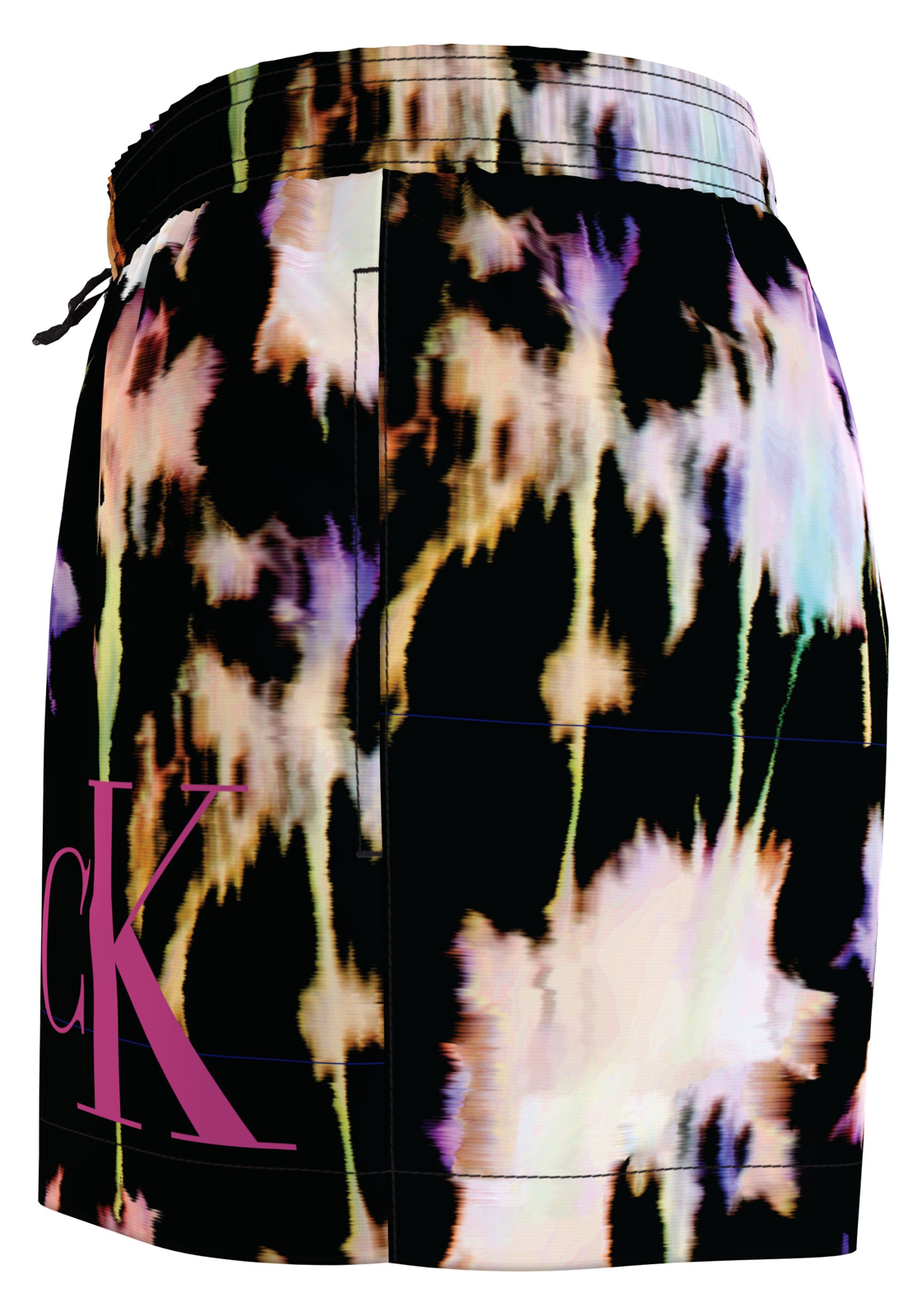 image_5_KM0KM009680GJ_D2_C4177wid2000amphei2000ampop_usm1710 Calvin Klein Short Drawstring swimshort, heren zwembroek, zwart met gekleurd dessin
