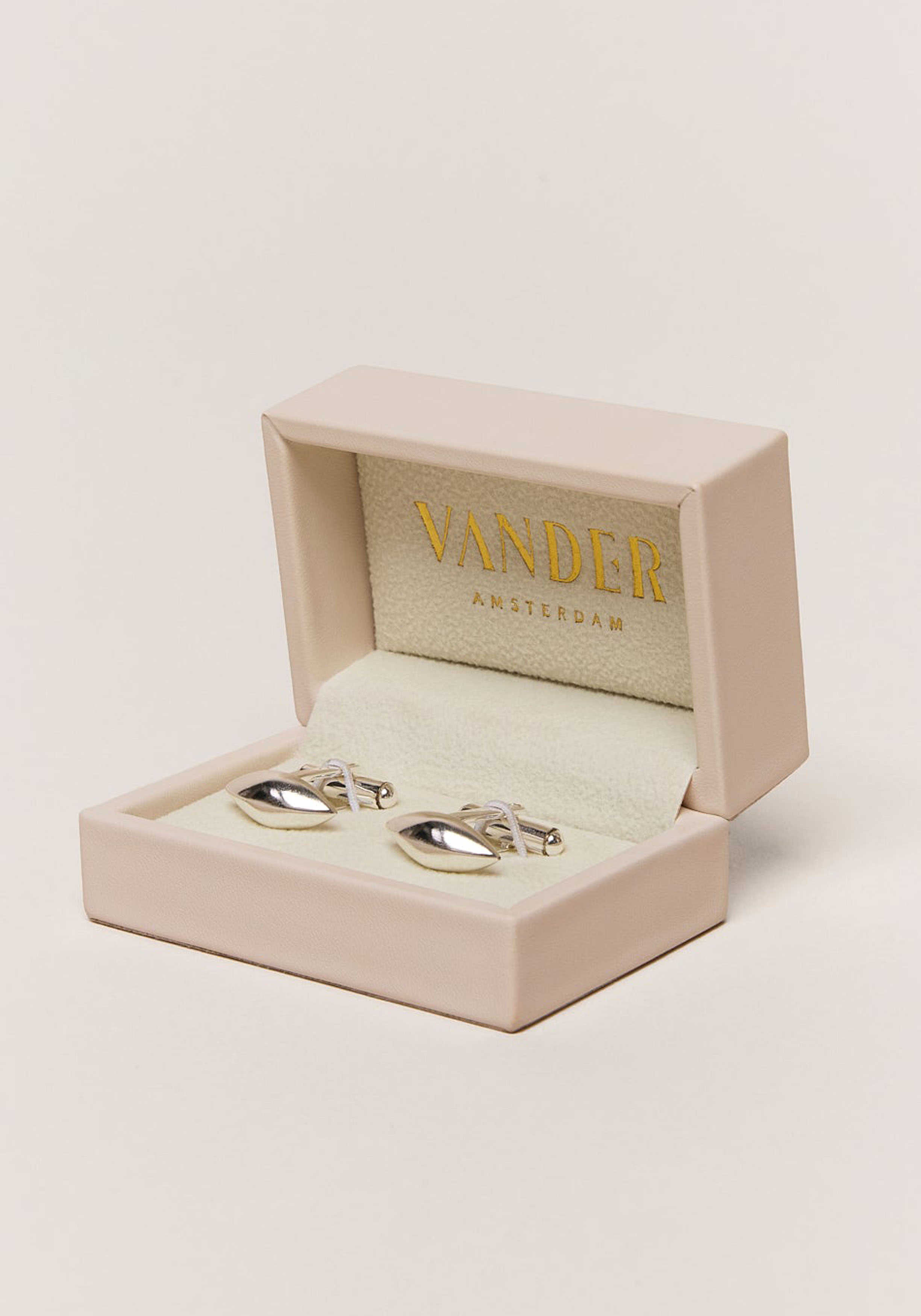 Vander Amsterdam manchetknoop Ariane, RVS, zilver