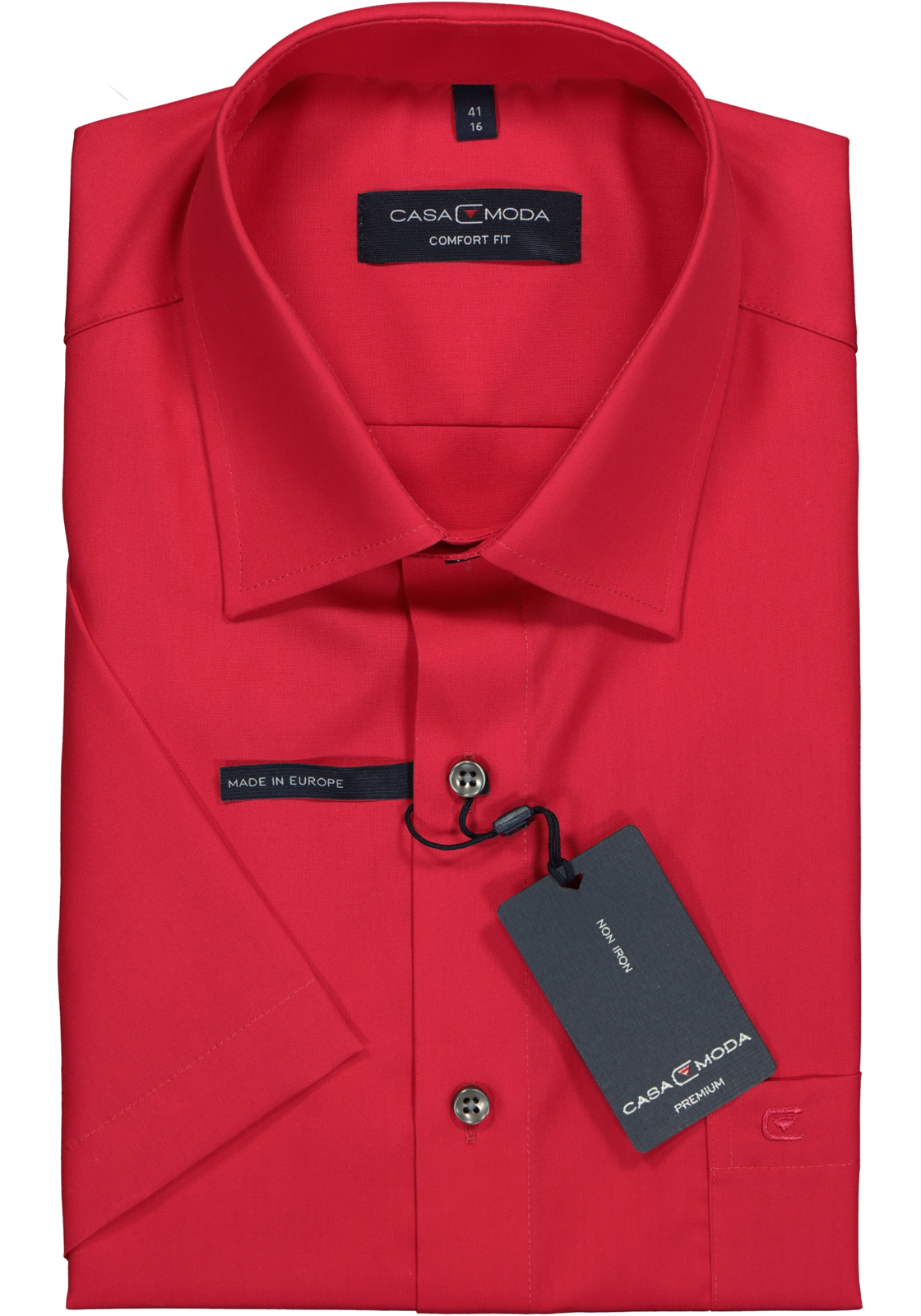 2-4053934919104_casa-moda-overhemd_HR CASA MODA comfort fit overhemd, korte mouw, rood