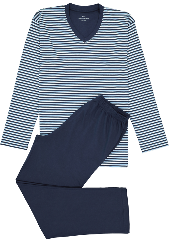 Gotzburg heren pyjama, blauw gestreept Gotzburg heren pyjama, blauw gestreept