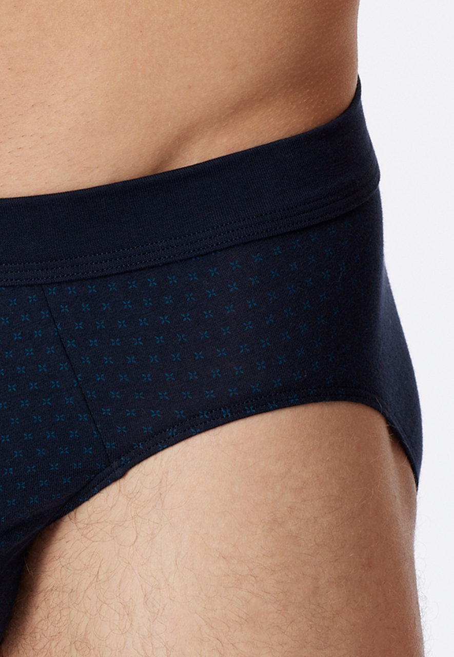 SCHIESSER Comfort Fit slip (1-pack), heren mini slip biologisch katoen gedessineerd nachtblauw