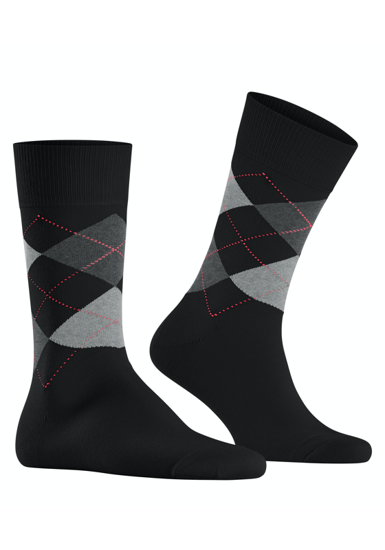 Burlington King herensokken, zwart (black-flames) Burlington King herensokken, zwart (black-flames)