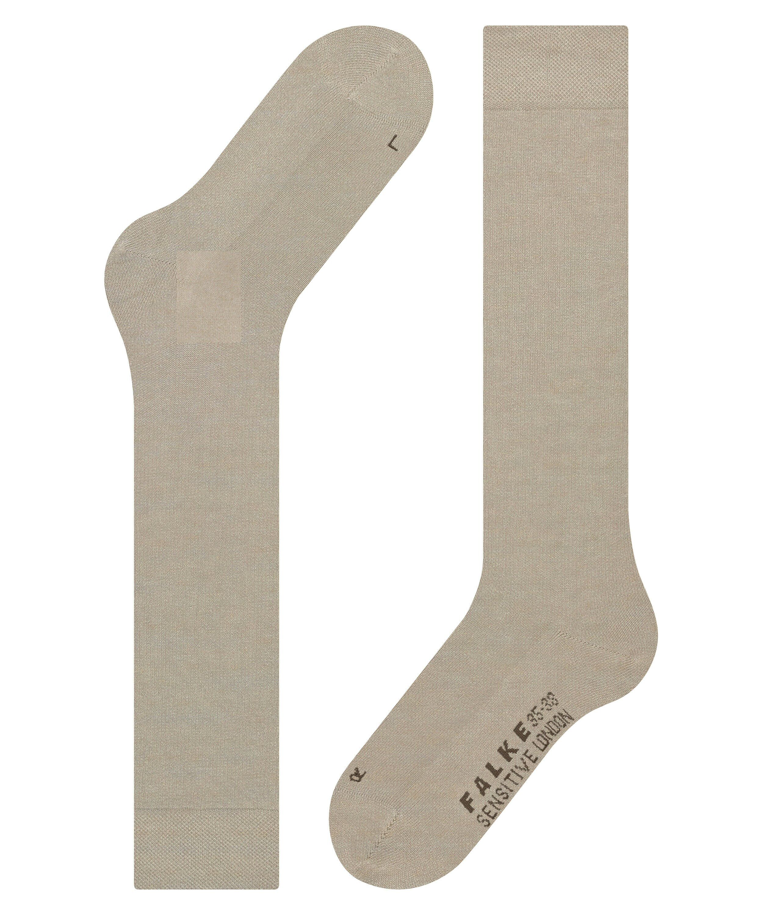 FALKE Sensitive London dames kniekousen, beige (linen melange)