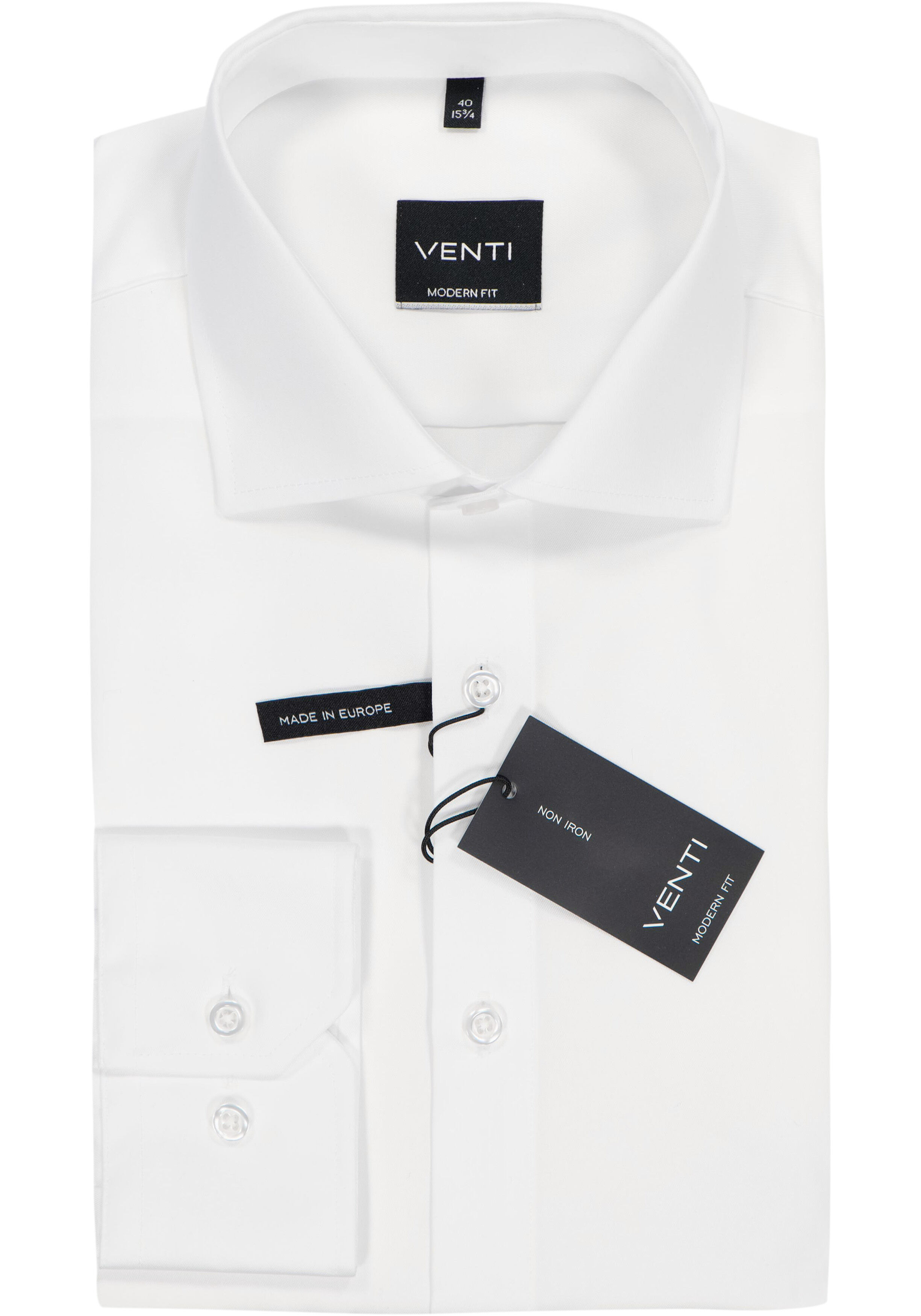 VENTI modern fit overhemd, twill, wit