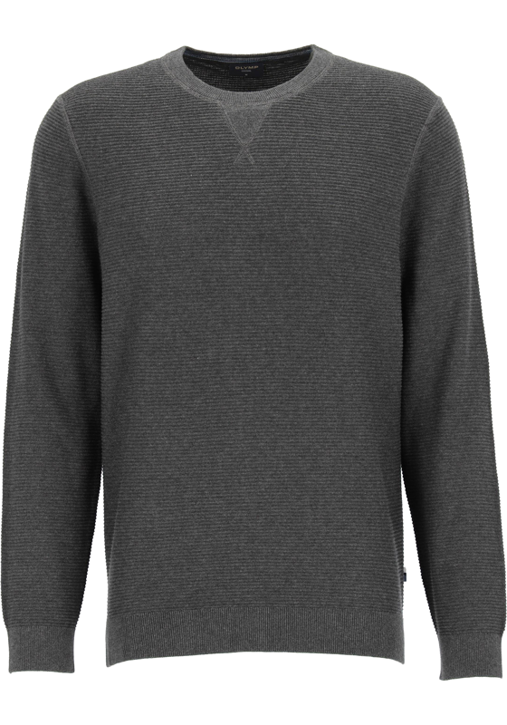 OLYMP Casual modern fit pullover katoen, antraciet OLYMP Casual modern fit pullover katoen, antraciet