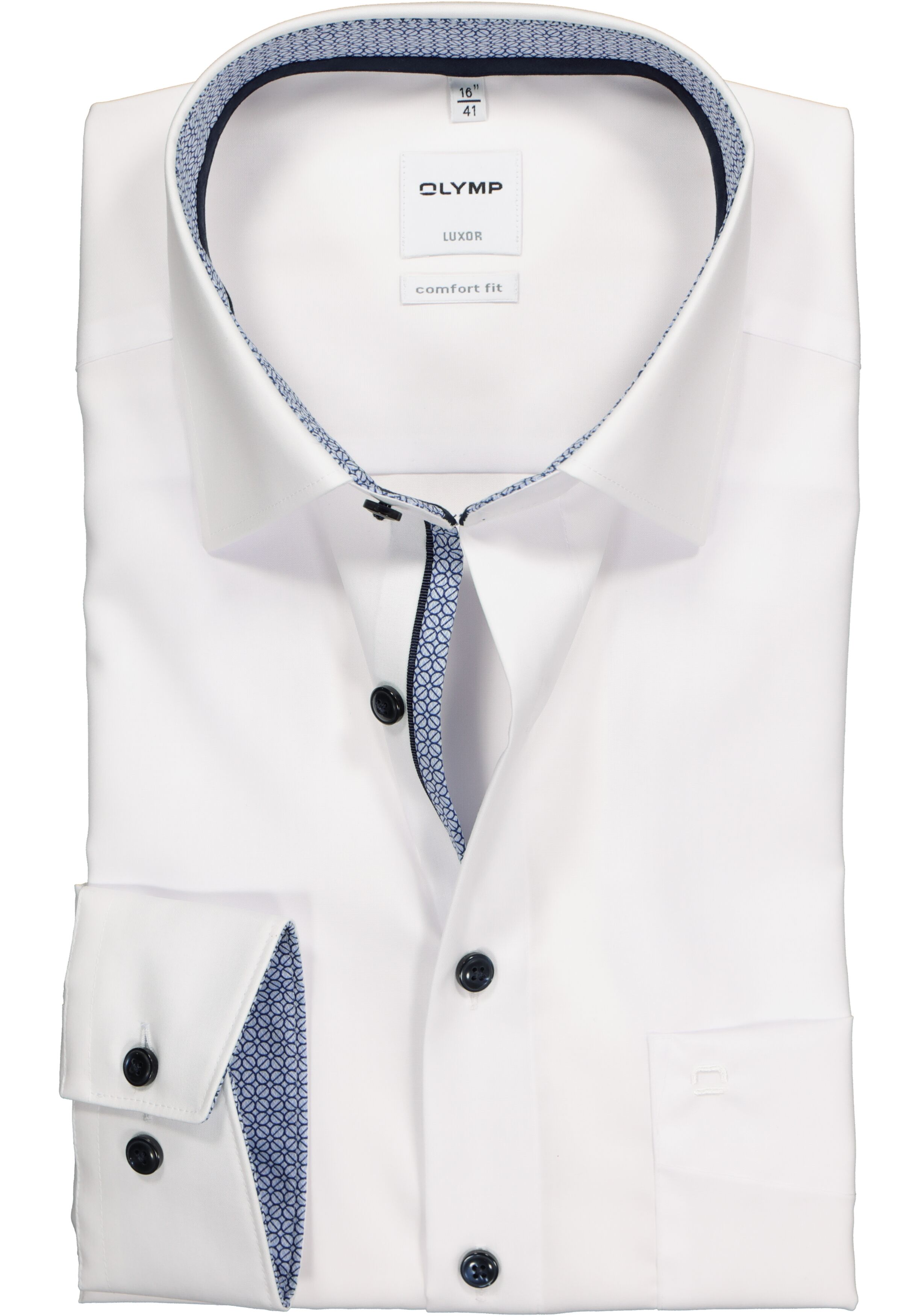 OLYMP Luxor comfort fit overhemd, wit (contrast)