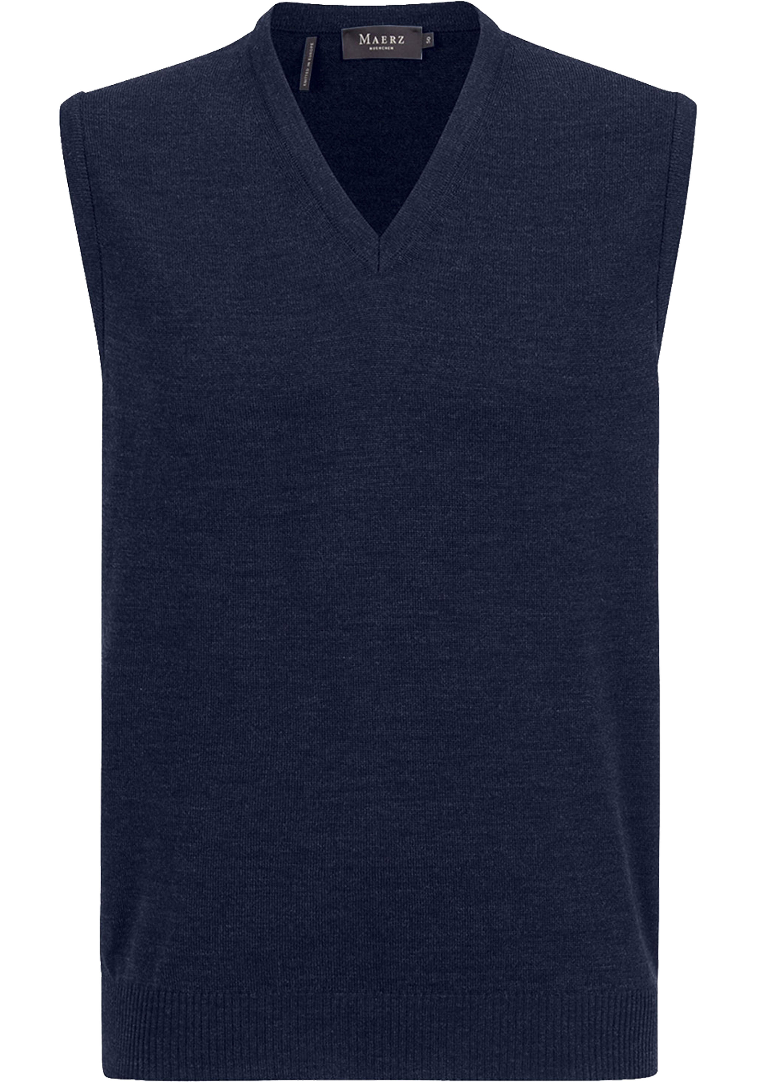 MAERZ Classic Fit heren spencer wol, navy blauw