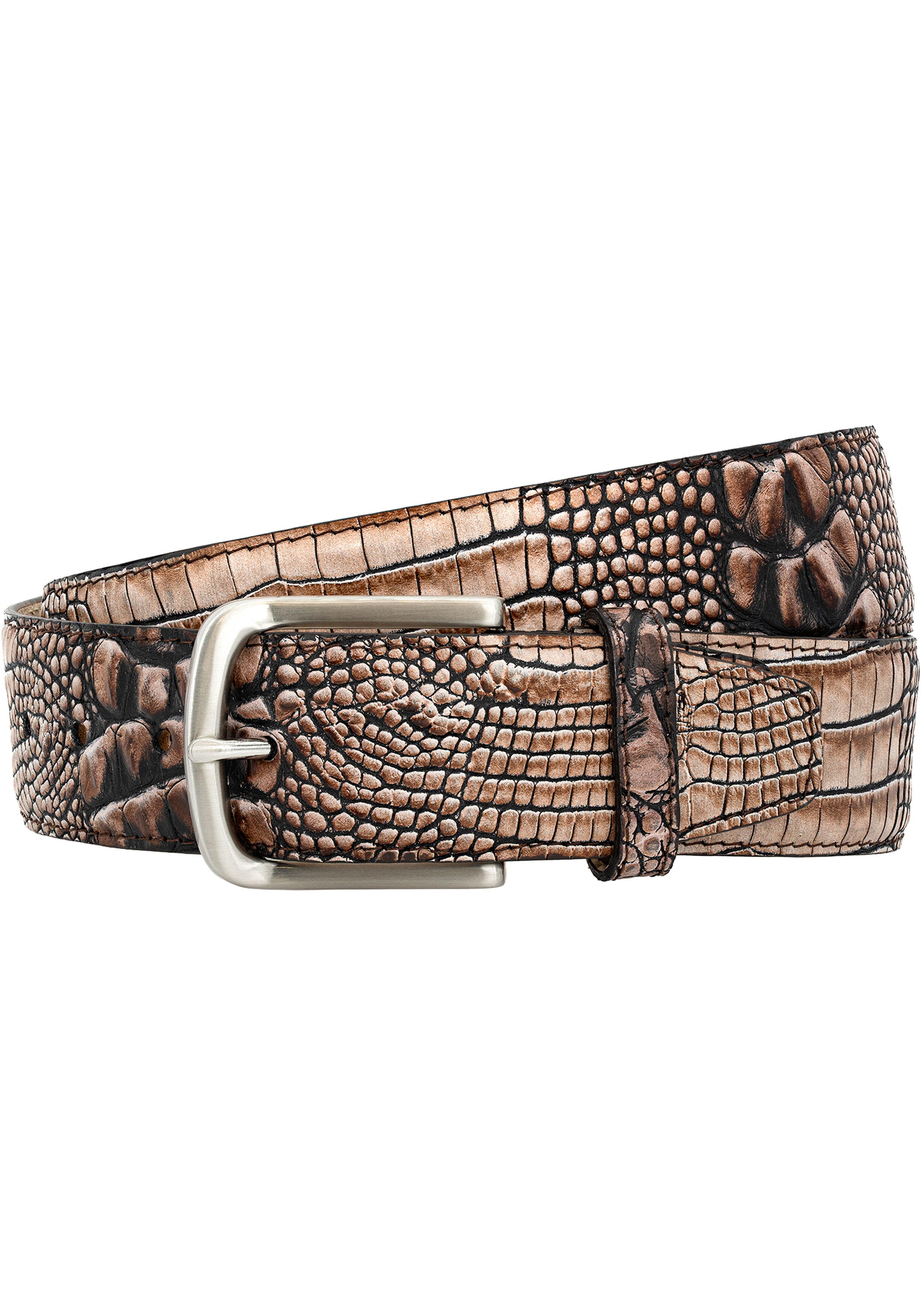 LINDENMANN leren heren riem, bruin