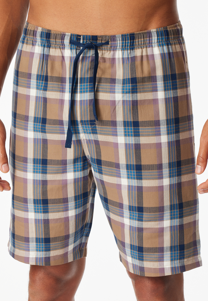 SCHIESSER Mix + Relax Short, heren korte pyjama- of loungebroek, noga geruit