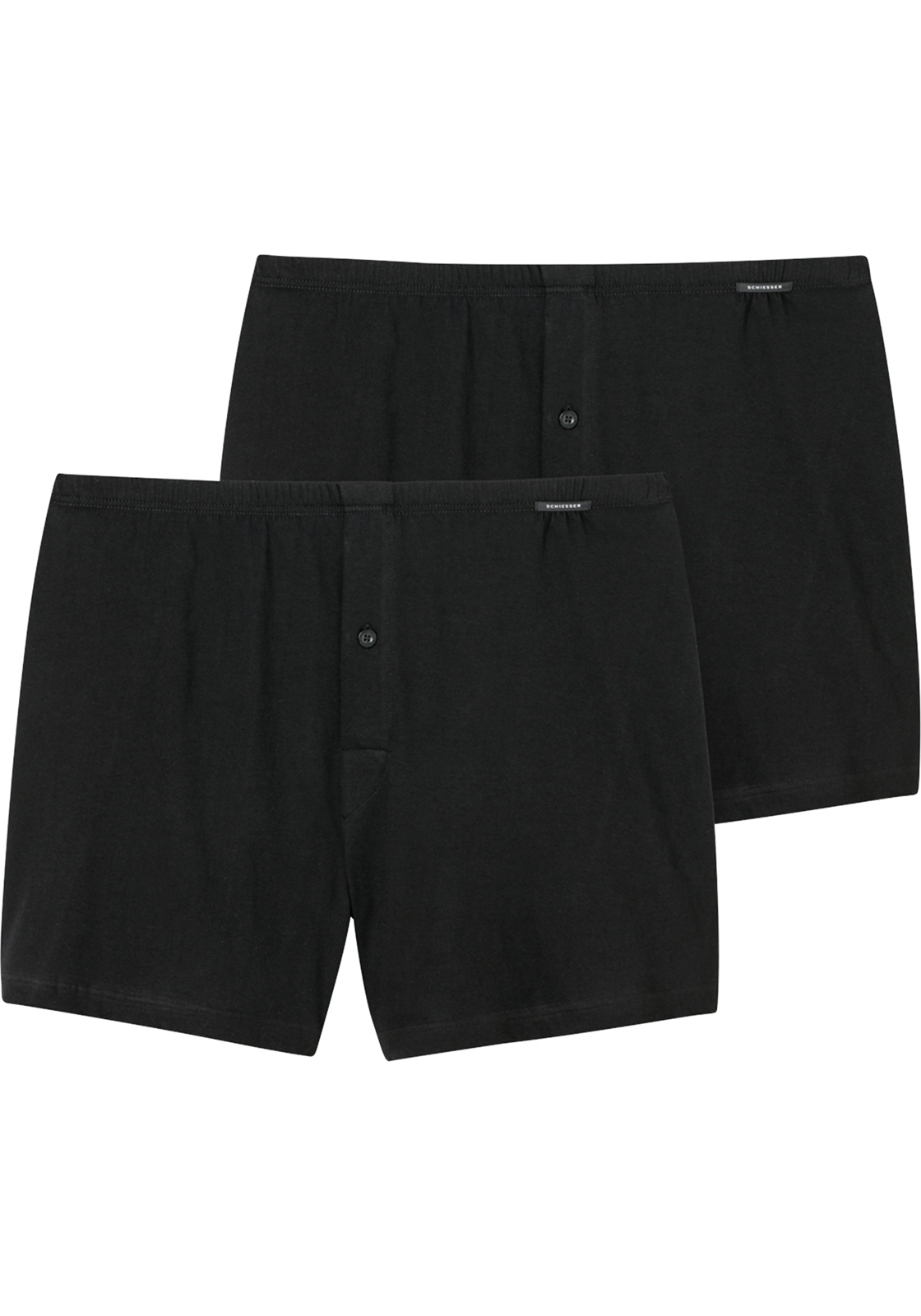 2-4007065803924-schiesser-boxershorts-2p_HR SCHIESSER Cotton Essentials boxershorts wijd (2-pack), tricot, zwart