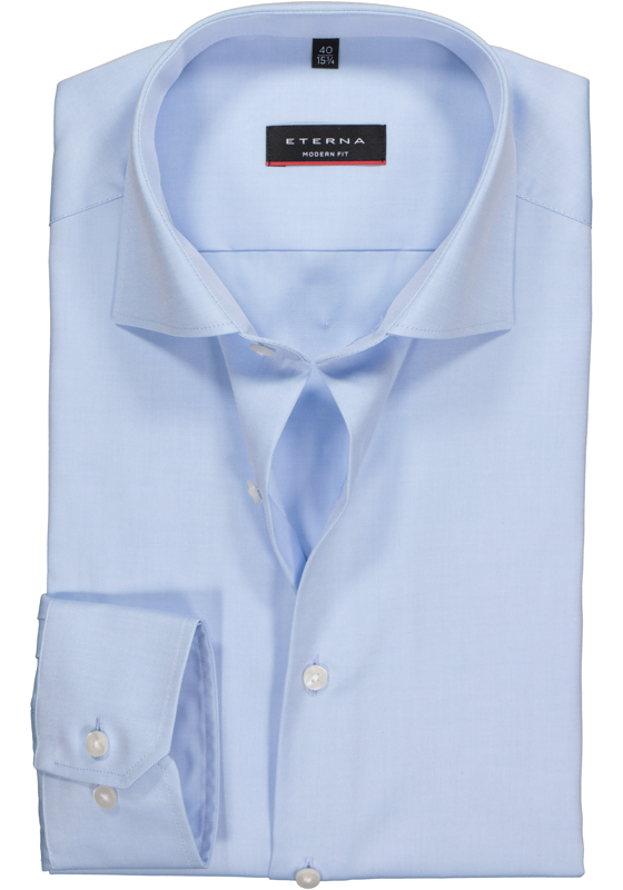 ETERNA modern fit overhemd, mouwlengte 7, niet doorschijnend twill heren overhemd, lichtblauw ETERNA modern fit overhemd, mouwlengte 7, niet doorschijnend twill heren overhemd, lichtblauw