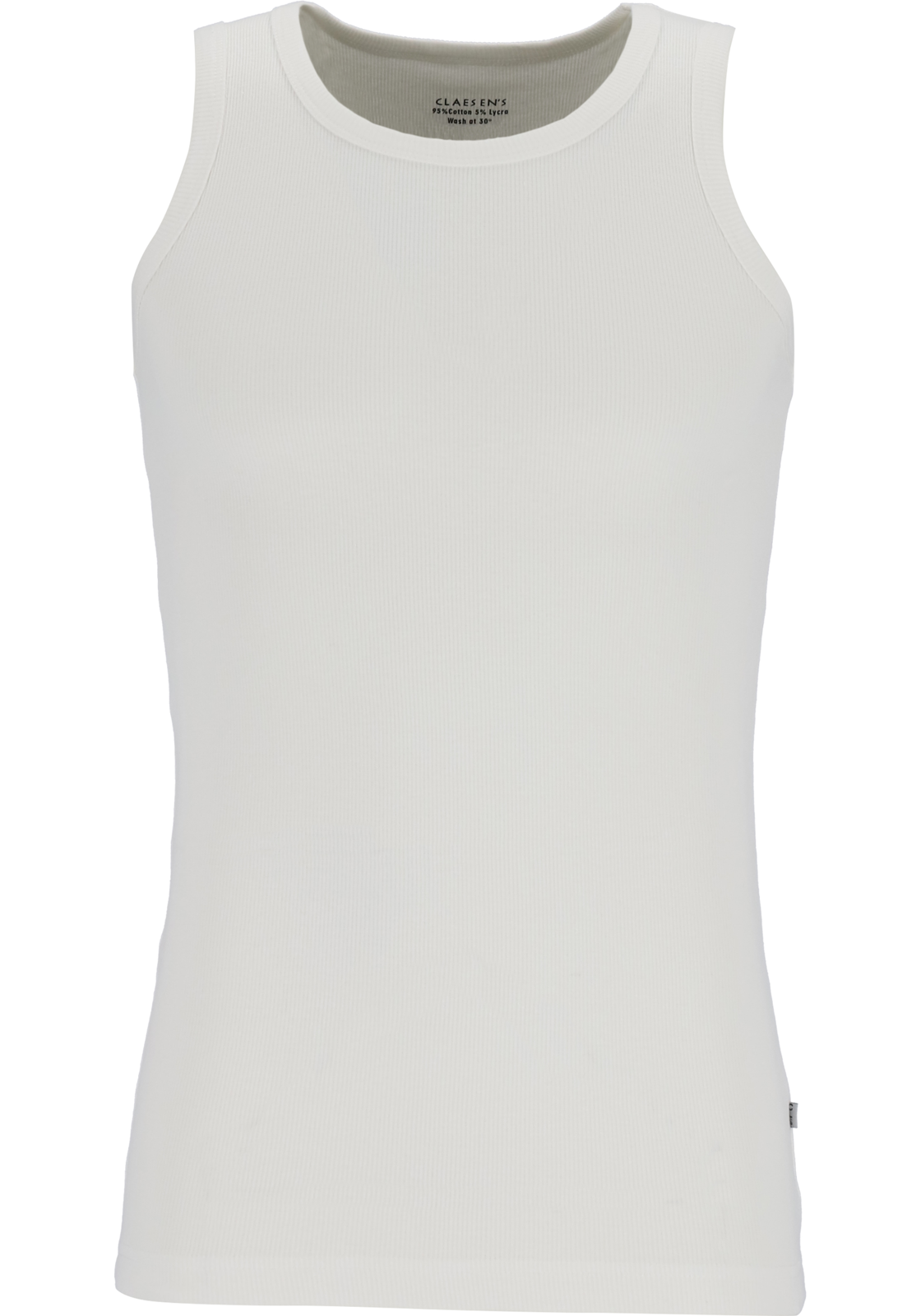2-8717753366285-claesens-Claesens_CL1333_SI_2P_wit_2foto_HR Claesen's Basics singlets (2-pack), heren rib ondershirts, wit