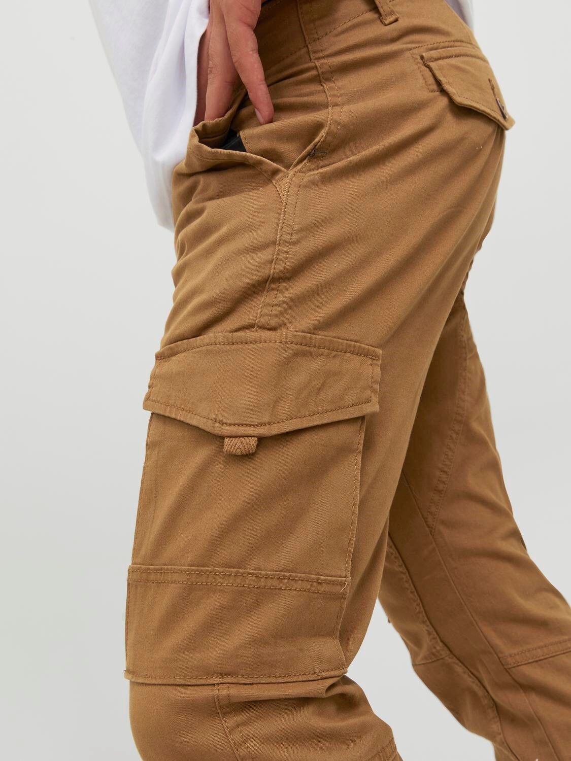JACK & JONES Paul Lake Cargo loose fit, heren cargo broek, okergeel