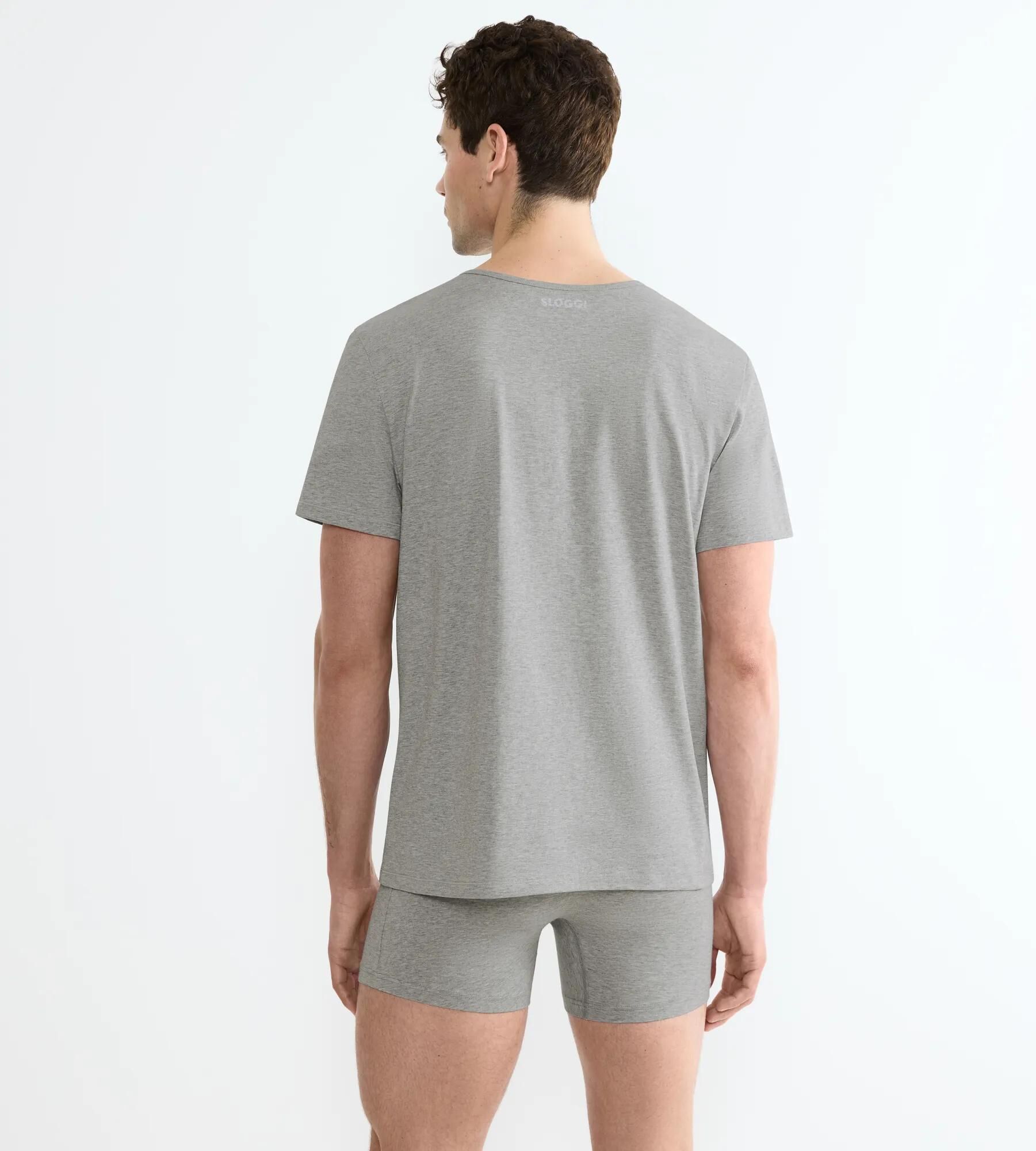 Sloggi Men EVER Ease O-Neck, heren T-shirt met een O-hals (1-pack), donkergrijs melange