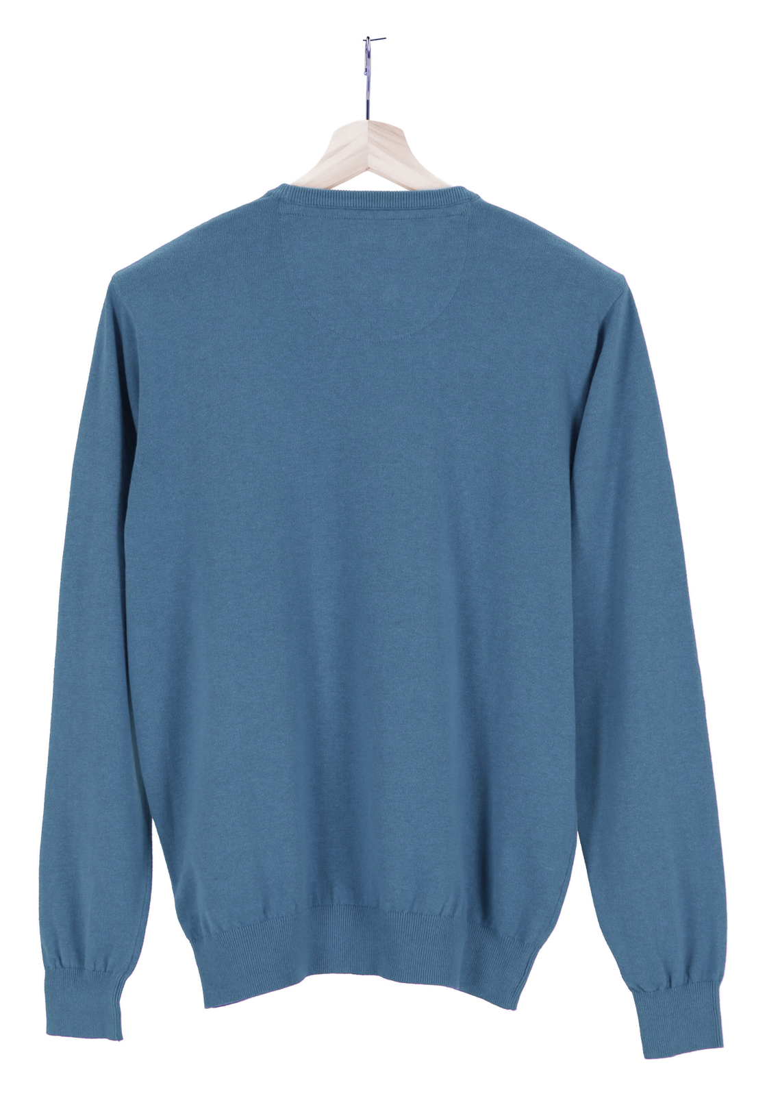 5-4061933205319-redmond-Redmond_500117_blauw_hanger_HR Redmond heren trui katoen, O-hals, jeansblauw