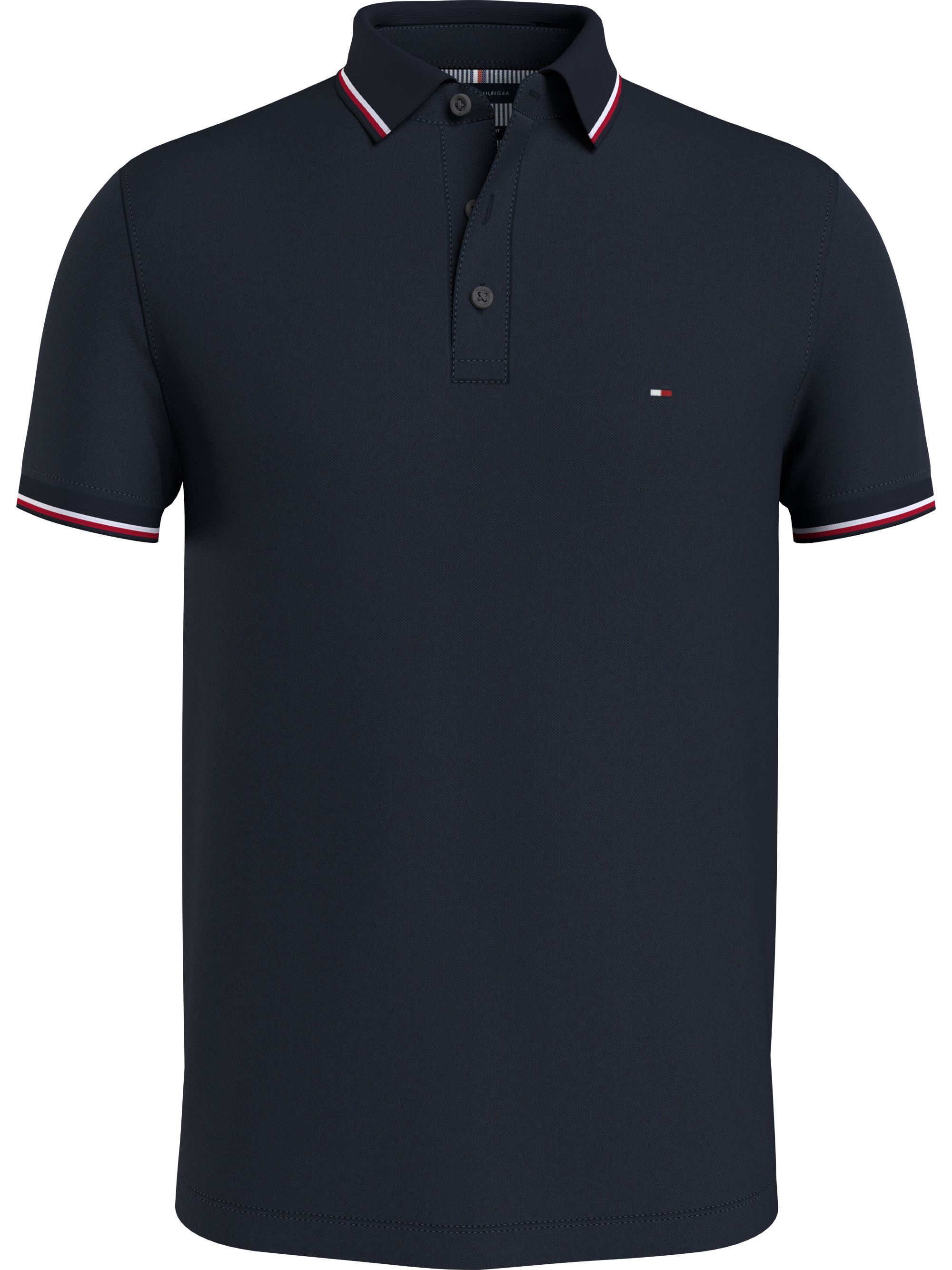 Tommy Hilfiger 1985 Rwb Tipped Slim Polo, heren poloshirt, donkerblauw