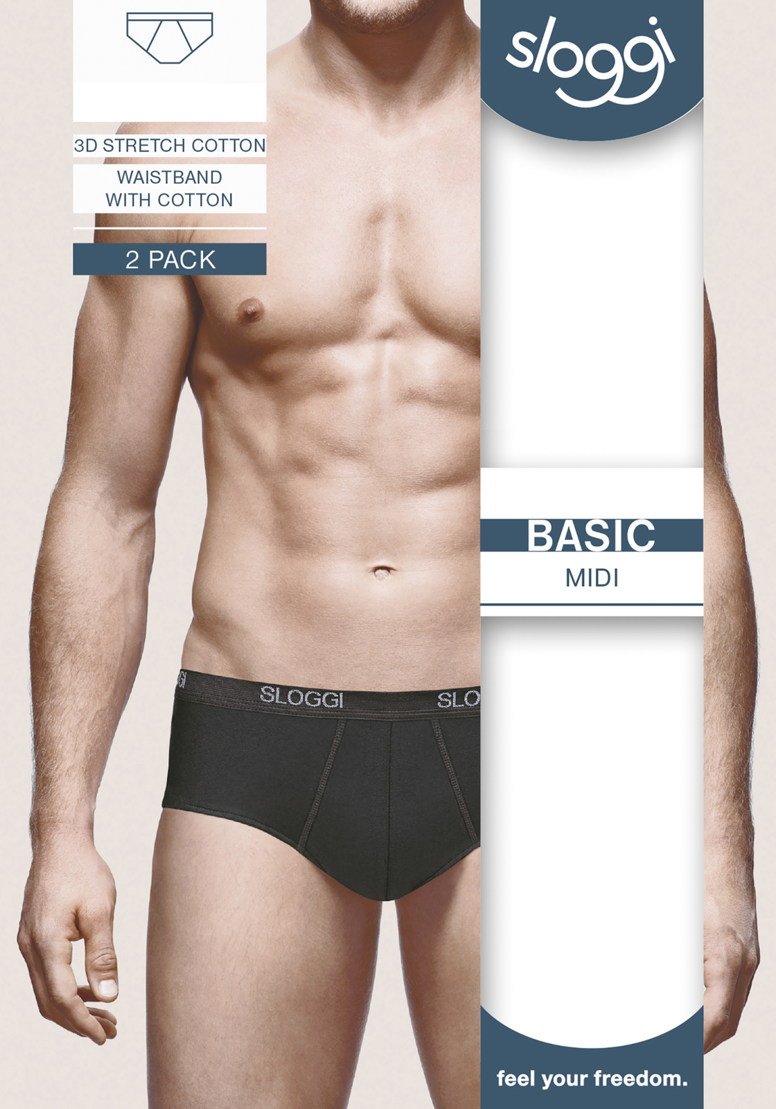 4-7613136663396-sloggi-men-basic-midi_HR Sloggi Men Basic Midi, heren slips (2-pack), zwart