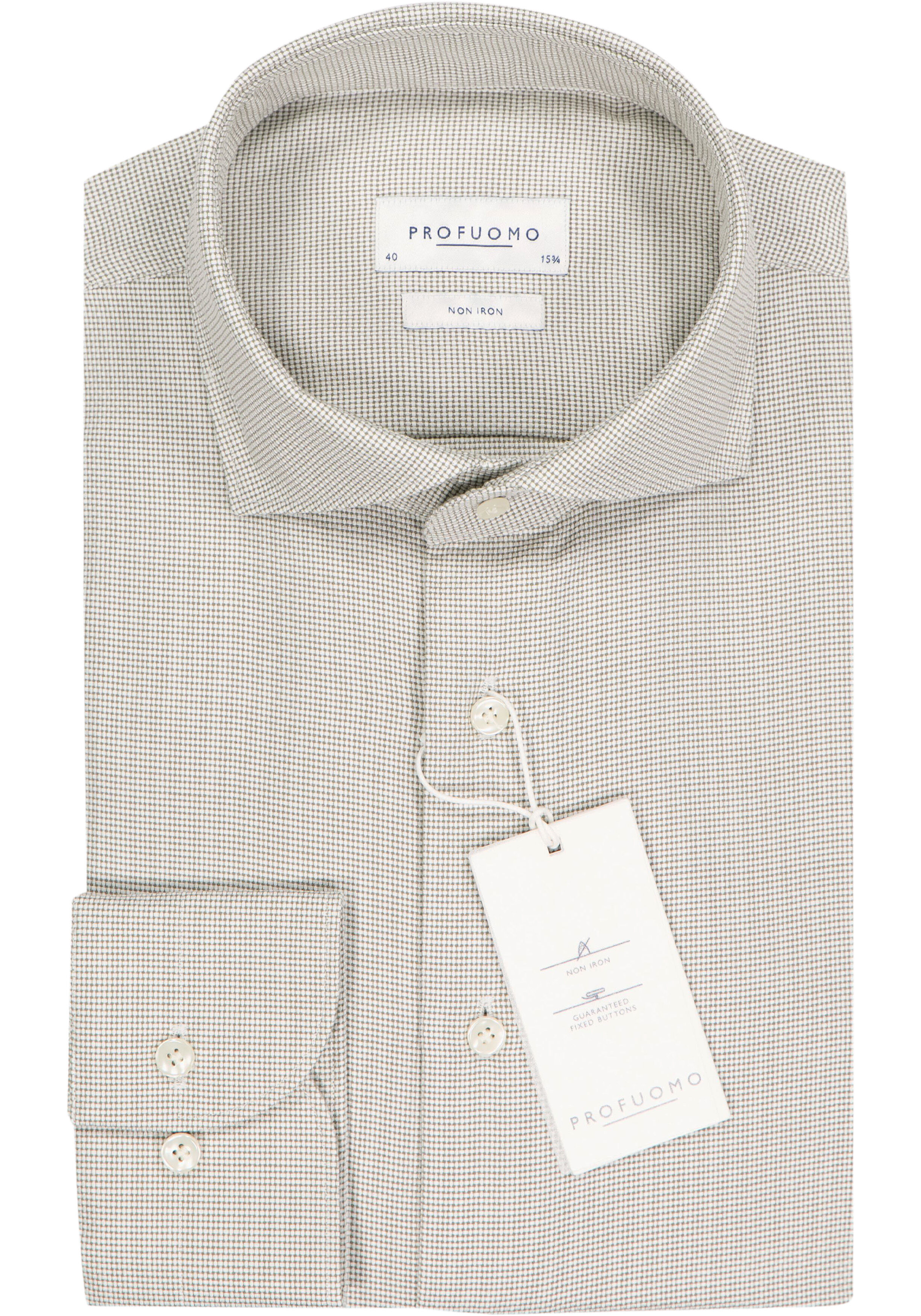 Profuomo slim fit heren overhemd, twill, groen