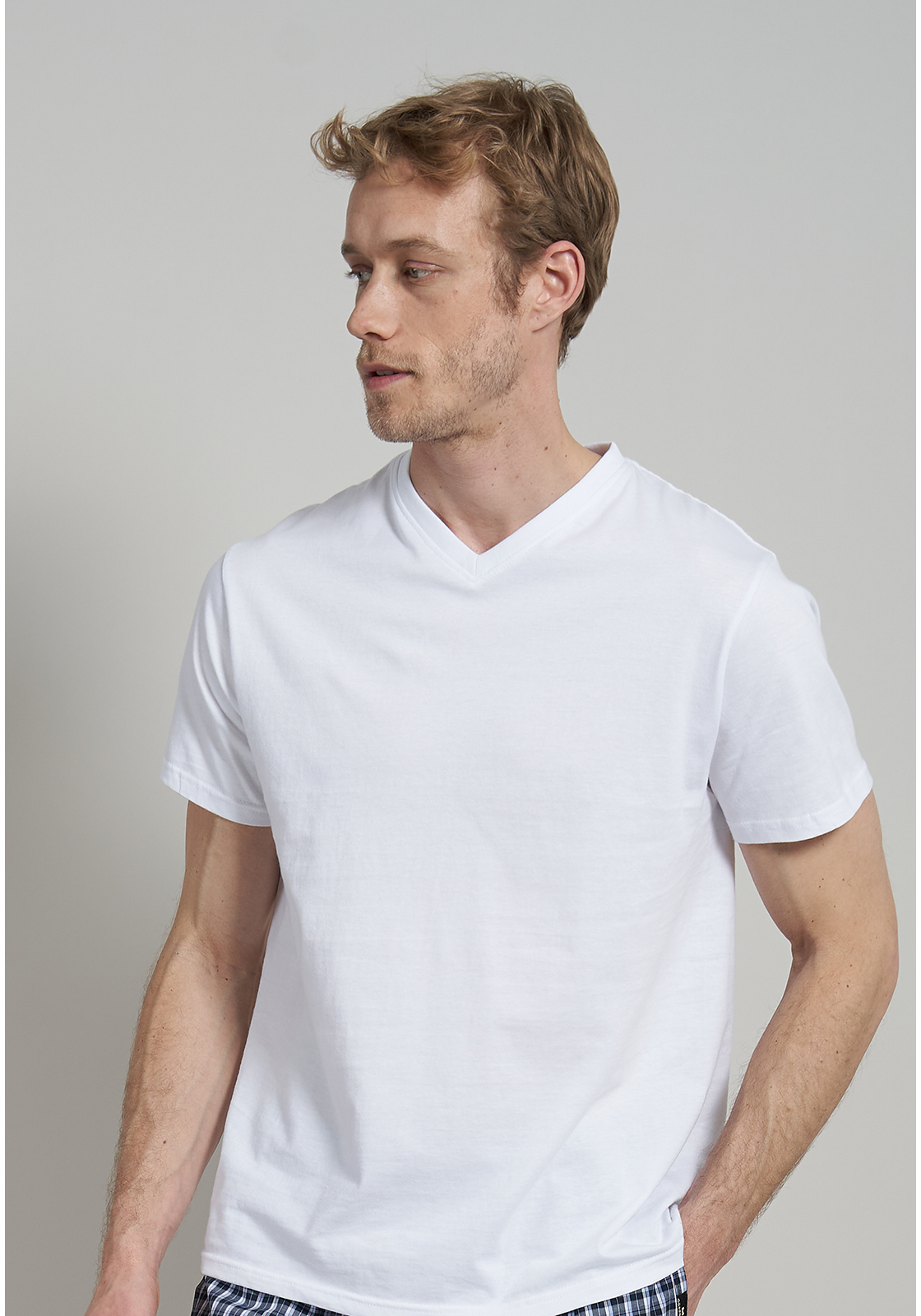 image-37 Ceceba heren T-shirt V-hals (2-pack), wit
