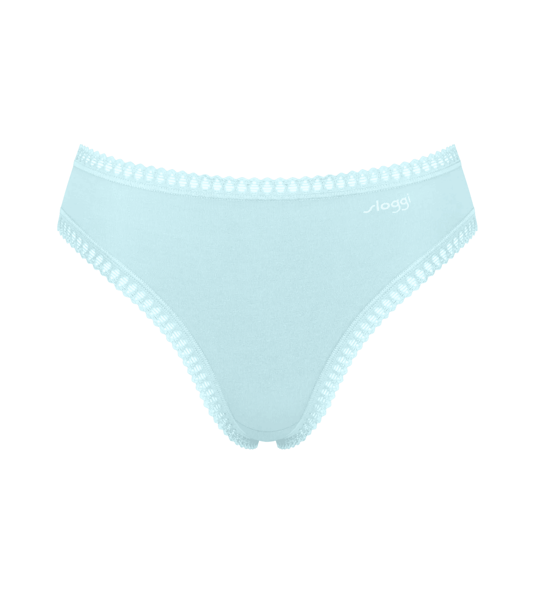 Sloggi Women GO Crush High leg (3-pack), dames slip, lichtblauw, kobaltblauw en blauw, wit en geel gestreept