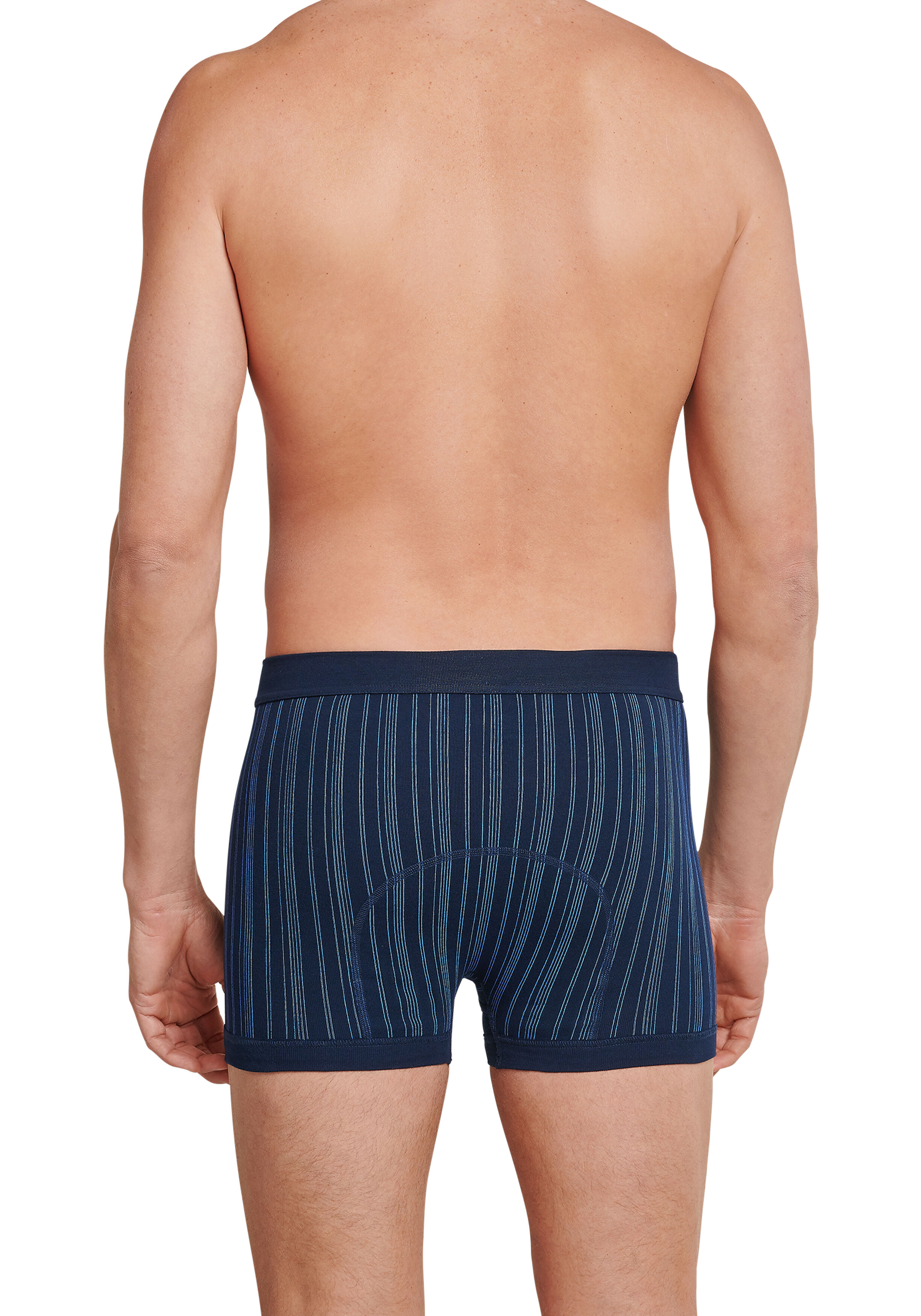 SCHIESSER Original Classics shorts (2-pack), Feinripp met gulp, blauw gestreept           