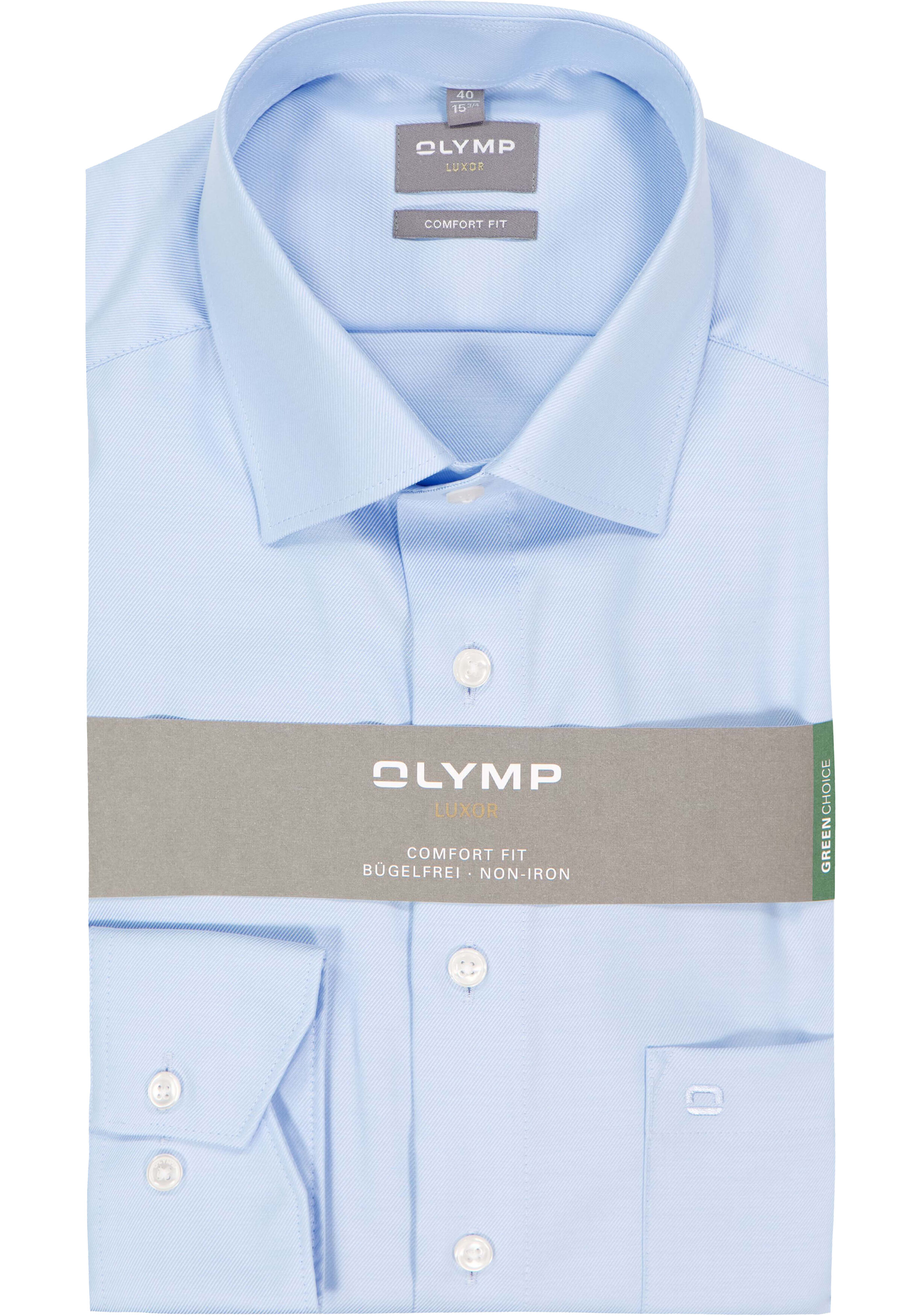 OLYMP Luxor comfort fit overhemd, lichtblauw twill