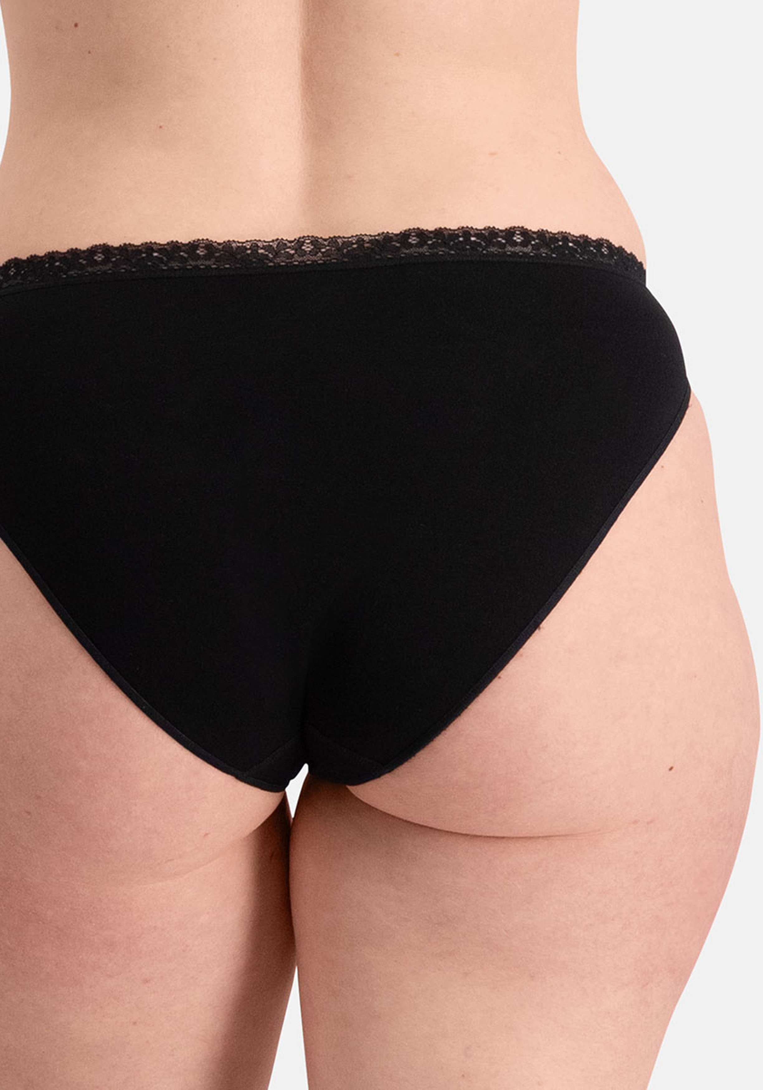 Bamboo Basics Lucy seamless brief with lace edge (3-pack), dames slip naadloos, zwart