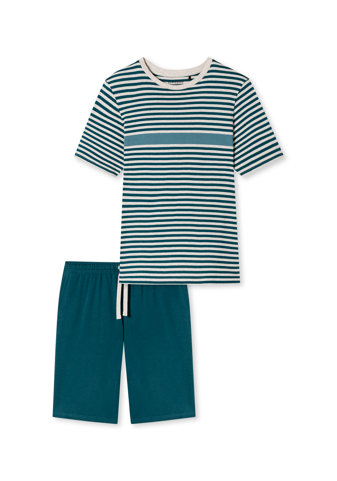 image_2_181165-816_2_1280x1280 SCHIESSER Casual Nightwear pyjamaset, heren pyjama short organic cotton strepen jeans blauw