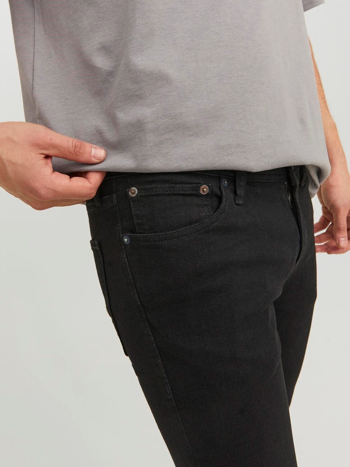 JACK & JONES Liam Original loose fit, heren jeans, zwart denim