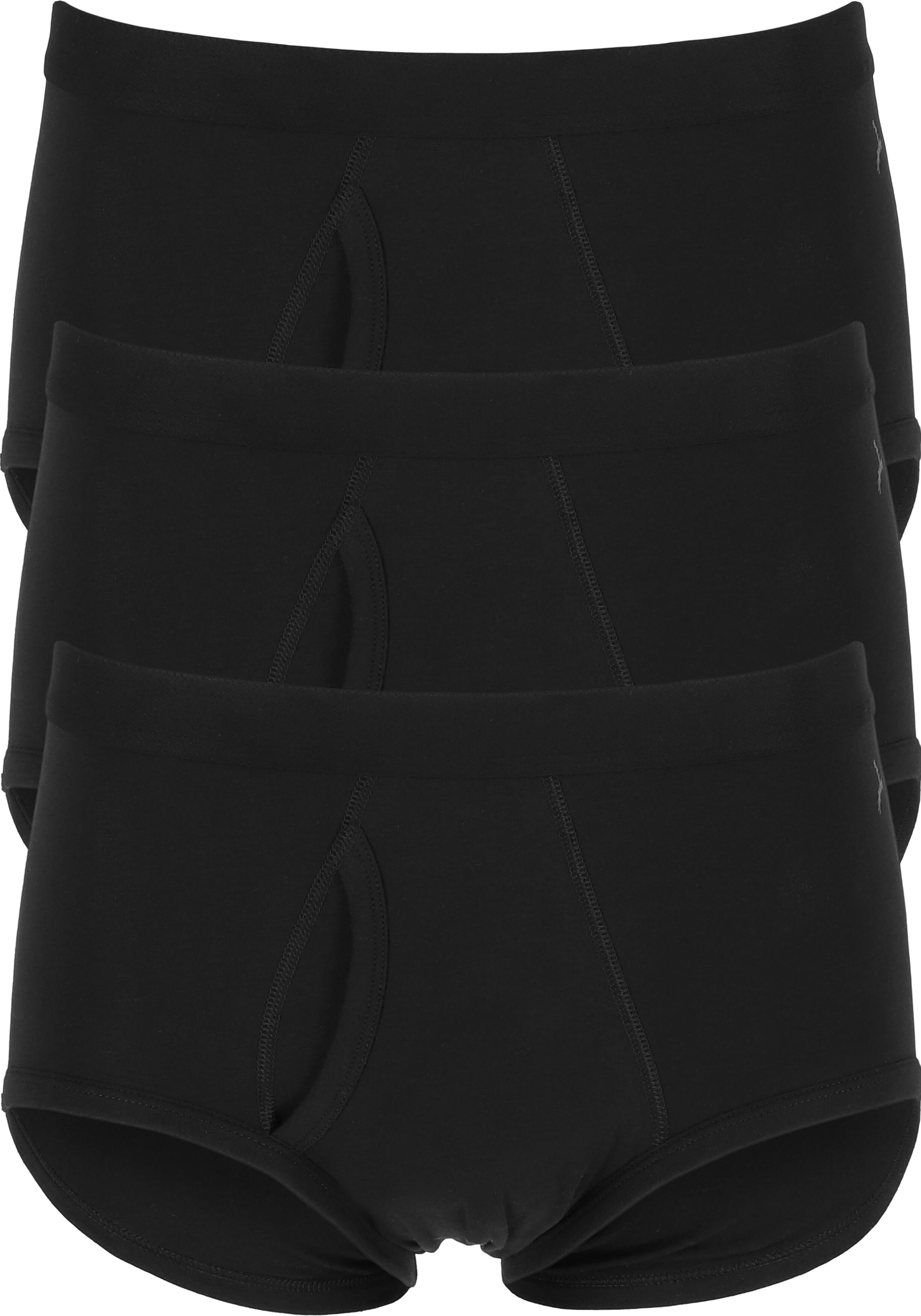 TEN CATE Basics men slips (3-pack), heren heupslips met gulp, zwart