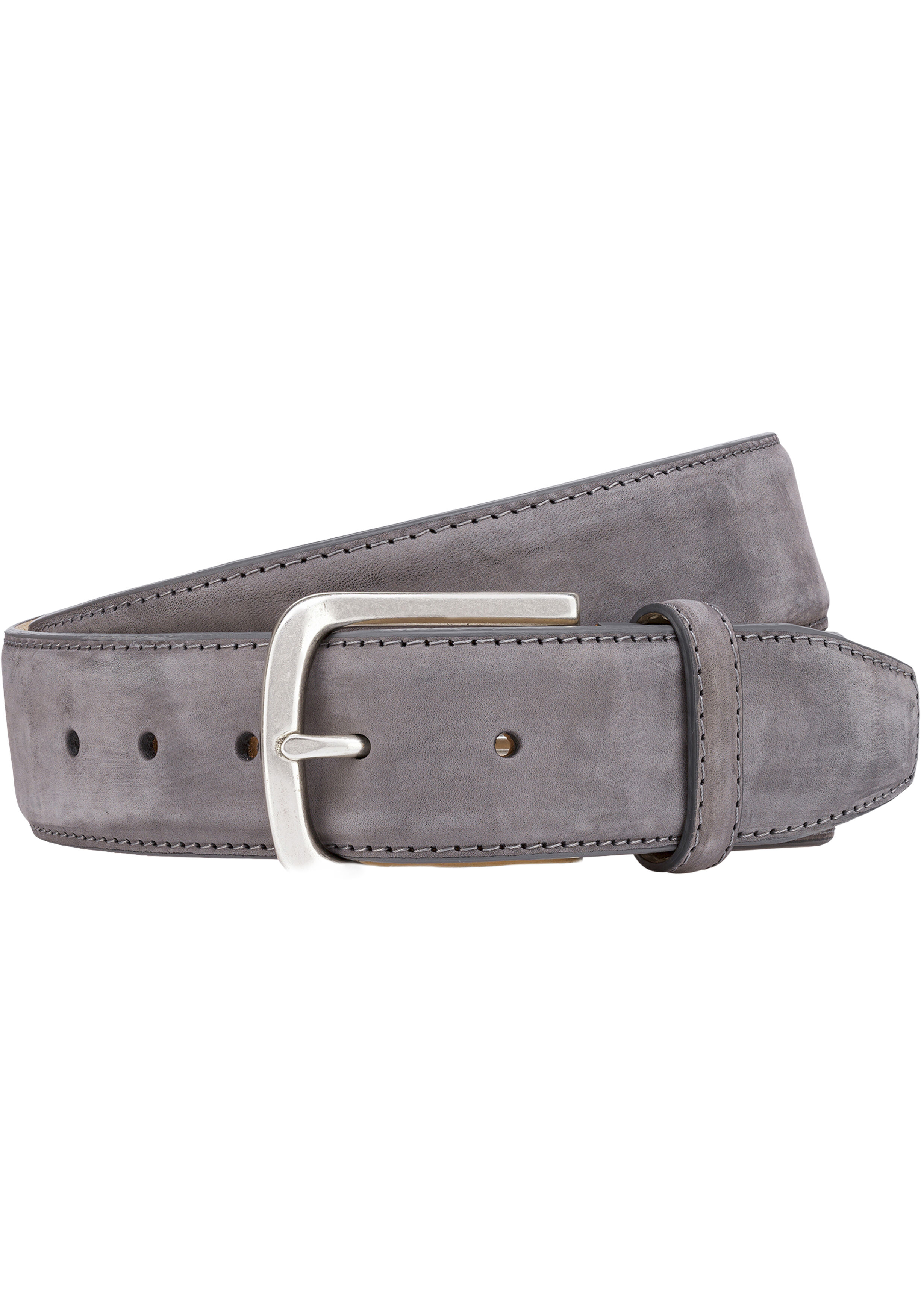 LINDENMANN leren heren riem, grijs
