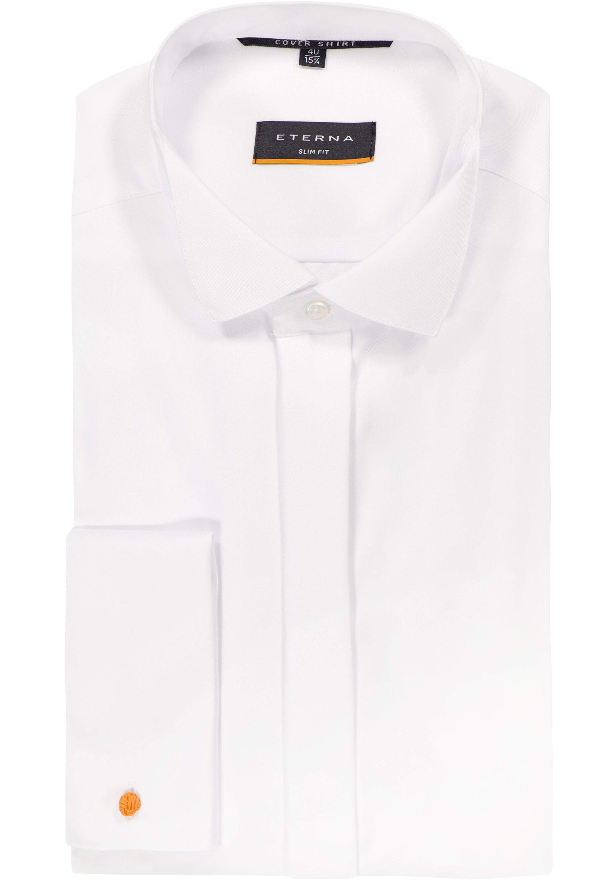 ETERNA slim fit overhemd, dubbele manchet, niet doorschijnend twill heren overhemd, wit