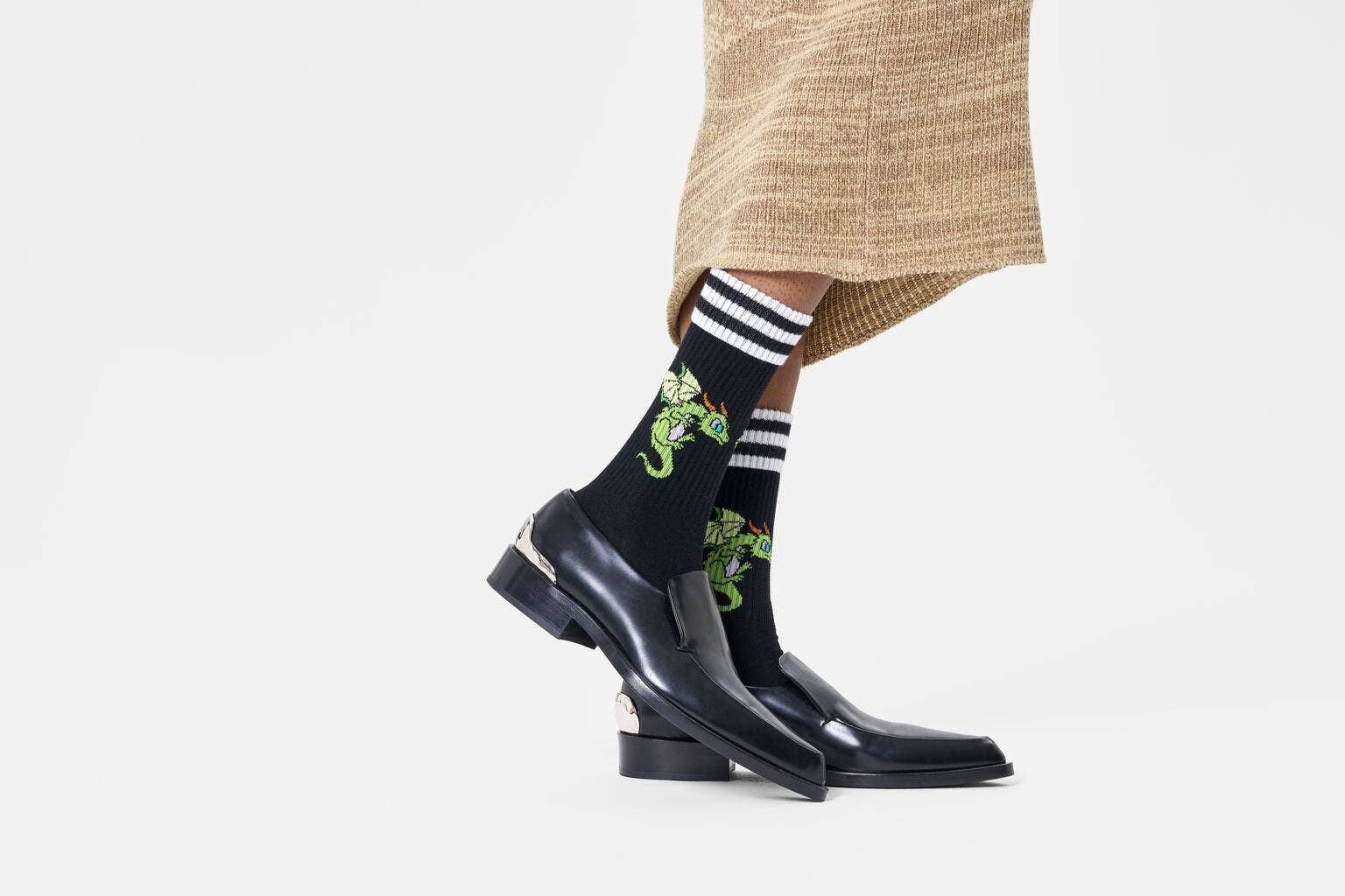 Happy Socks Dragon Sneaker Sock, unisex sokken, zwart