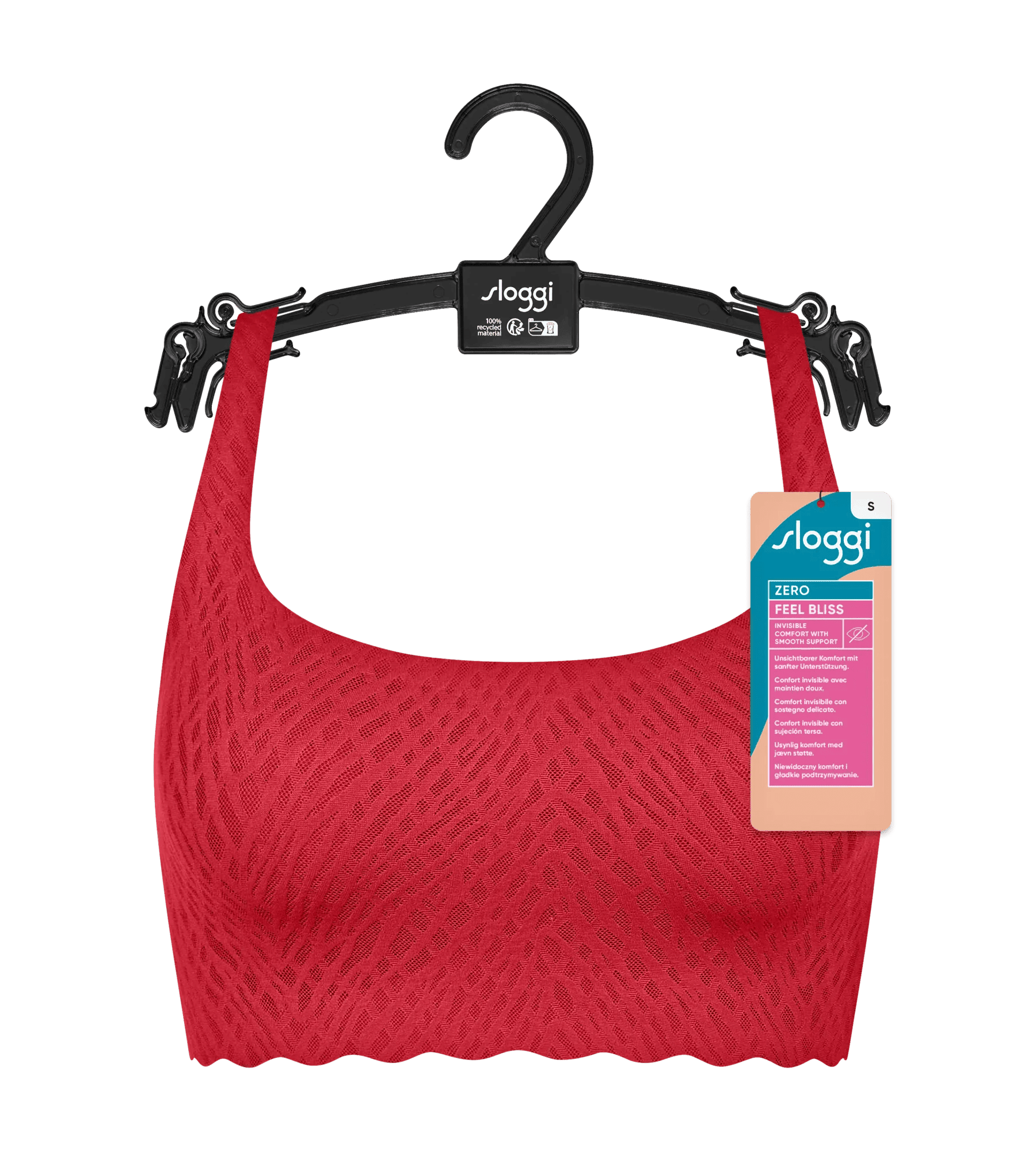Sloggi Women ZERO Feel Bliss Festive Top, bralette, rood