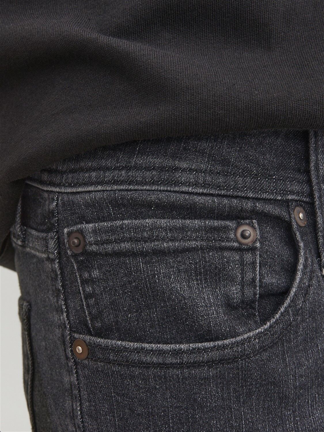 JACK & JONES Glenn Original loose fit, heren jeans, zwart denim