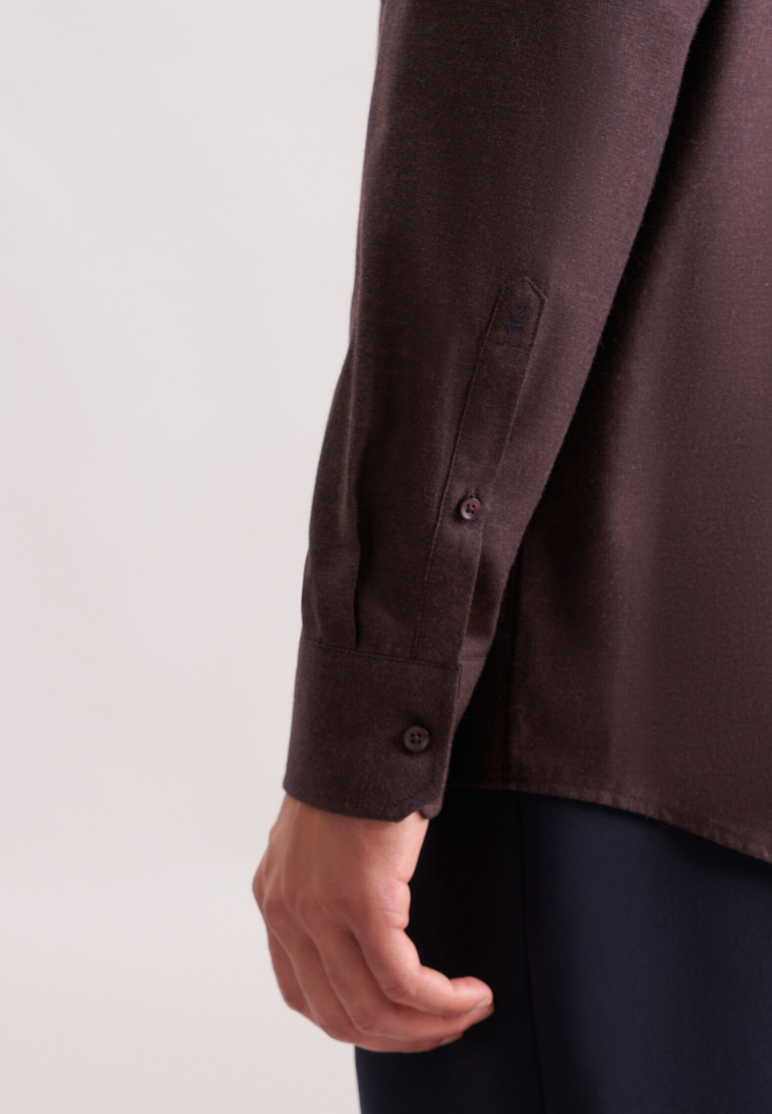 Seidensticker regular fit overhemd, popeline, bruin