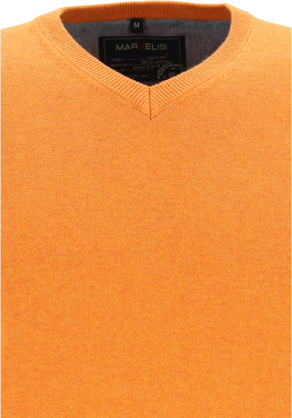 4-4055987580782-marvelis-MARVELIS_TR_oranje_19901007_detail_HR MARVELIS modern fit trui katoen, V-hals, roodoranje