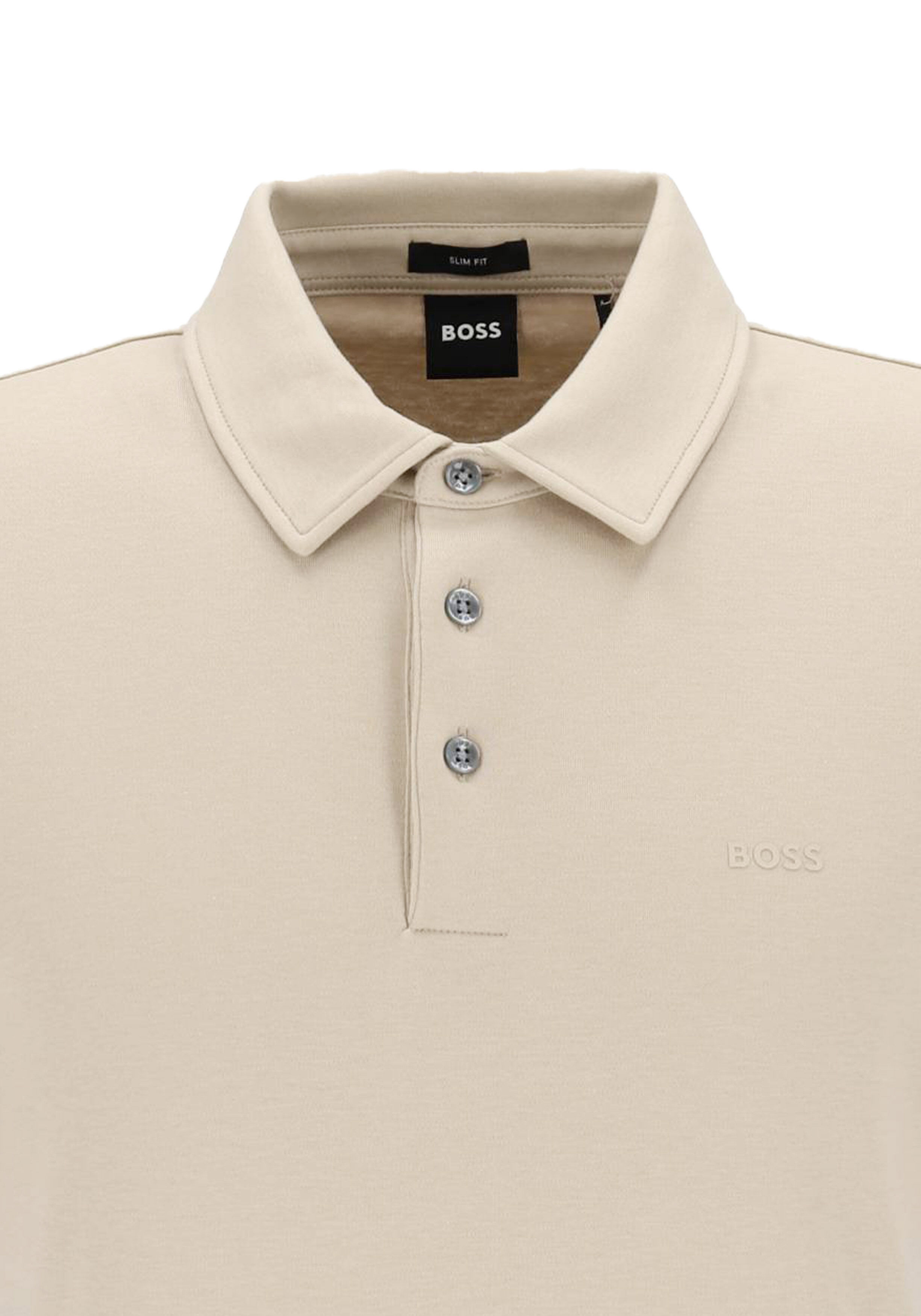 BOSS Palosh slim fit heren polo, pique, beige