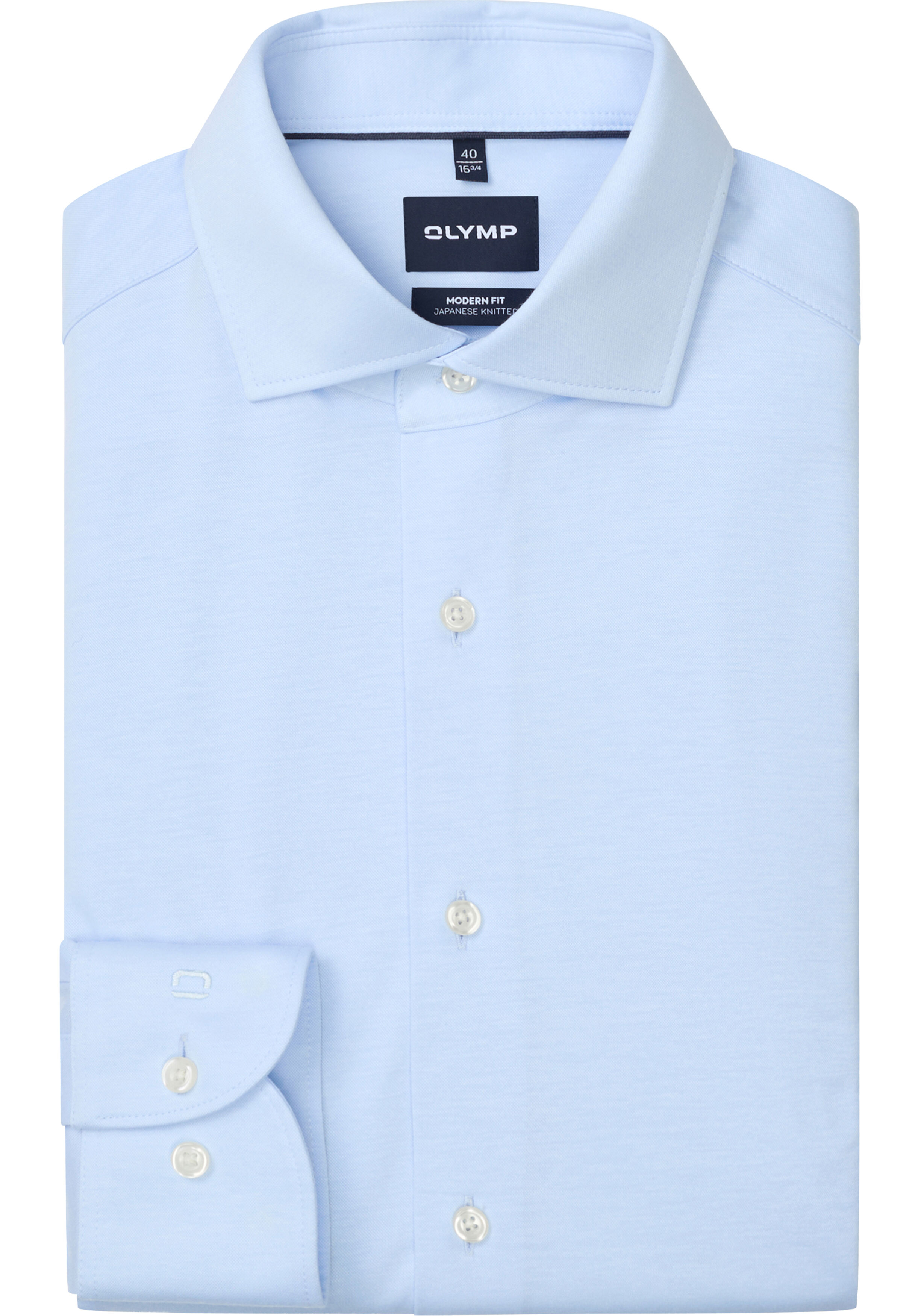 OLYMP Smart Business modern fit overhemd, tricot, lichtblauw