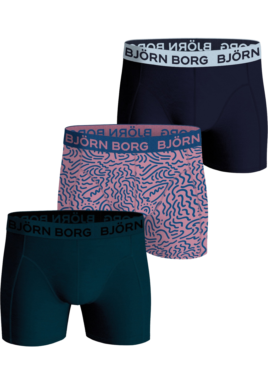 1-7321465528438-bjorn_borg_HR Bjorn Borg Cotton Stretch boxers, heren boxers normale lengte (3-pack), multicolor